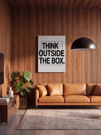Think Outside The Box | Creative Typography Canvas Wall Art