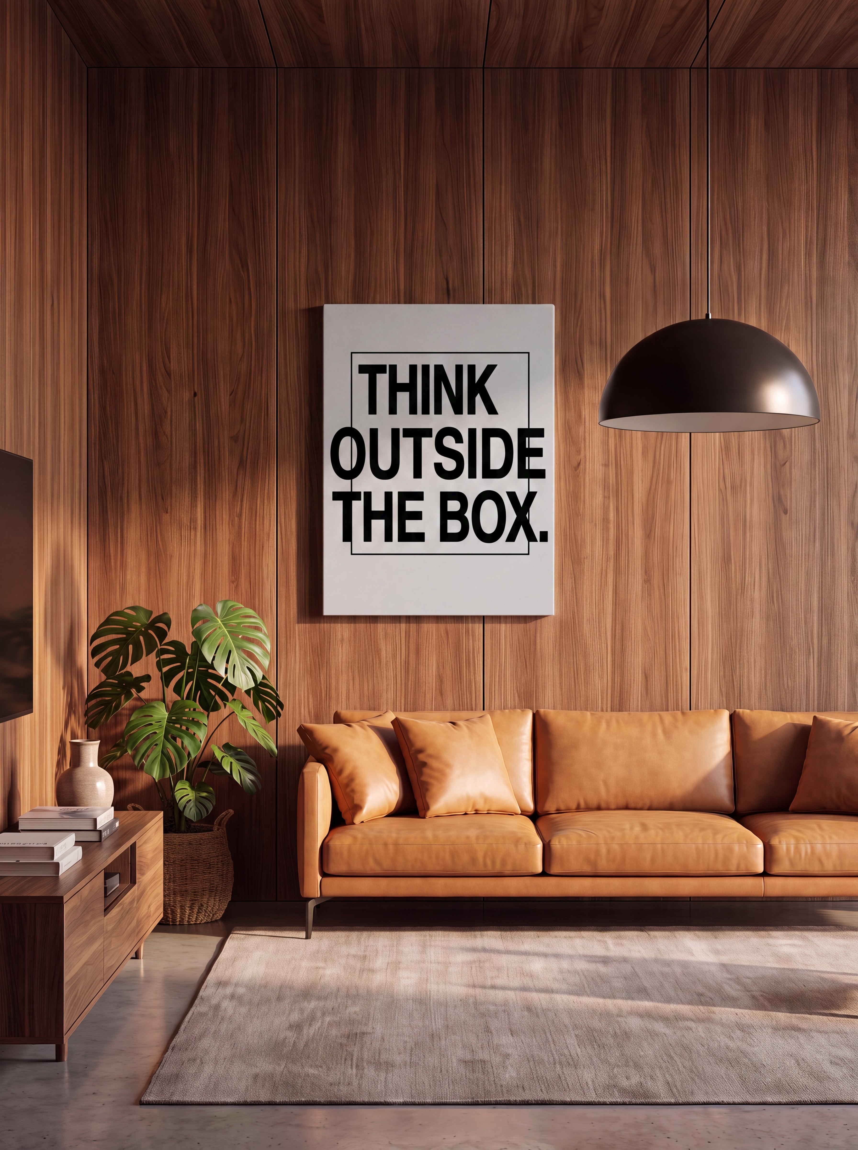 Think Outside The Box | Creative Typography Canvas Wall Art