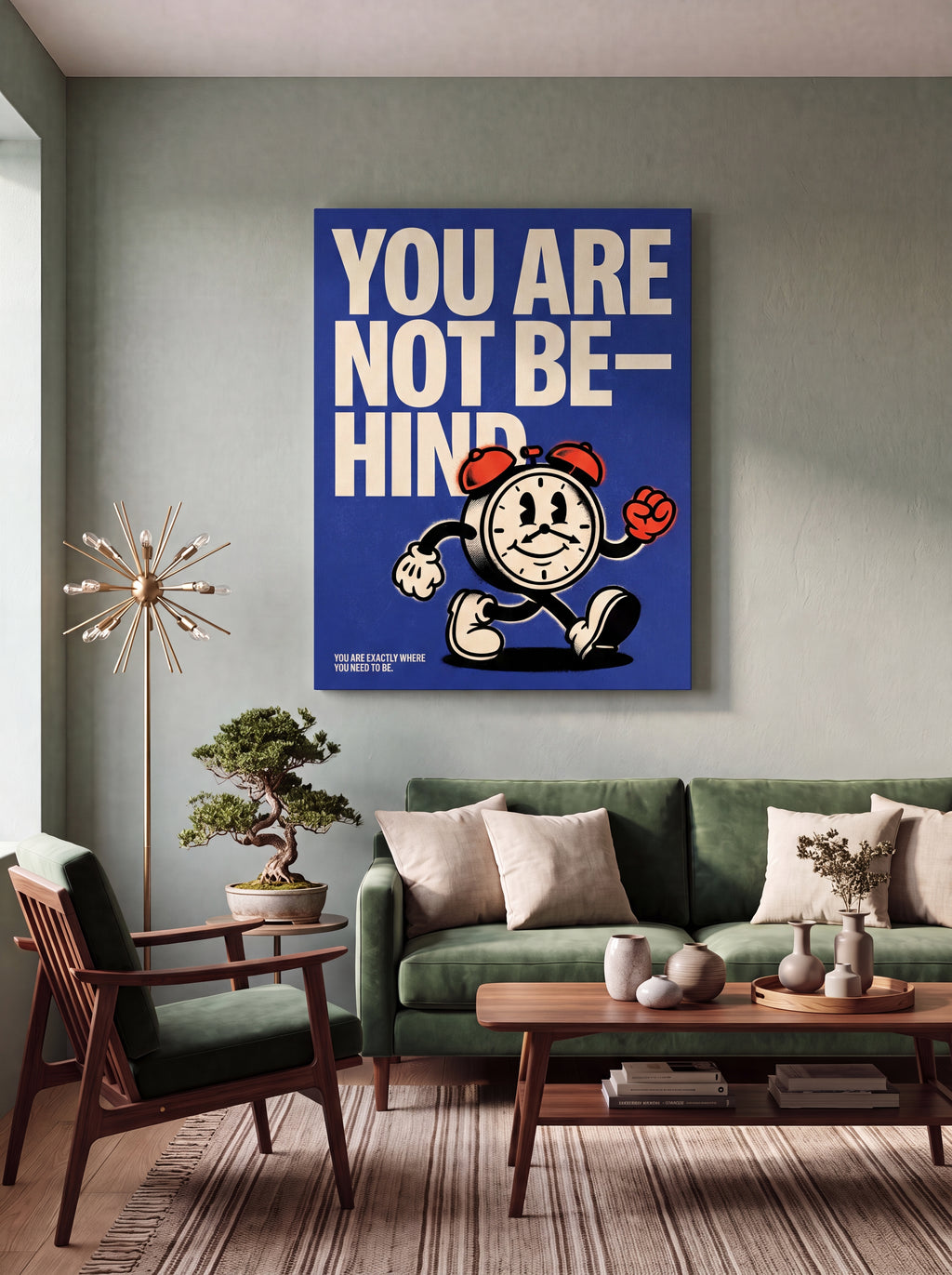 You Are Not Behind | Motivational Minimalist Canvas Wall Art