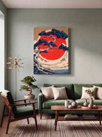 Rising Sun | Japanese Bonsai Woodblock Canvas Wall Art