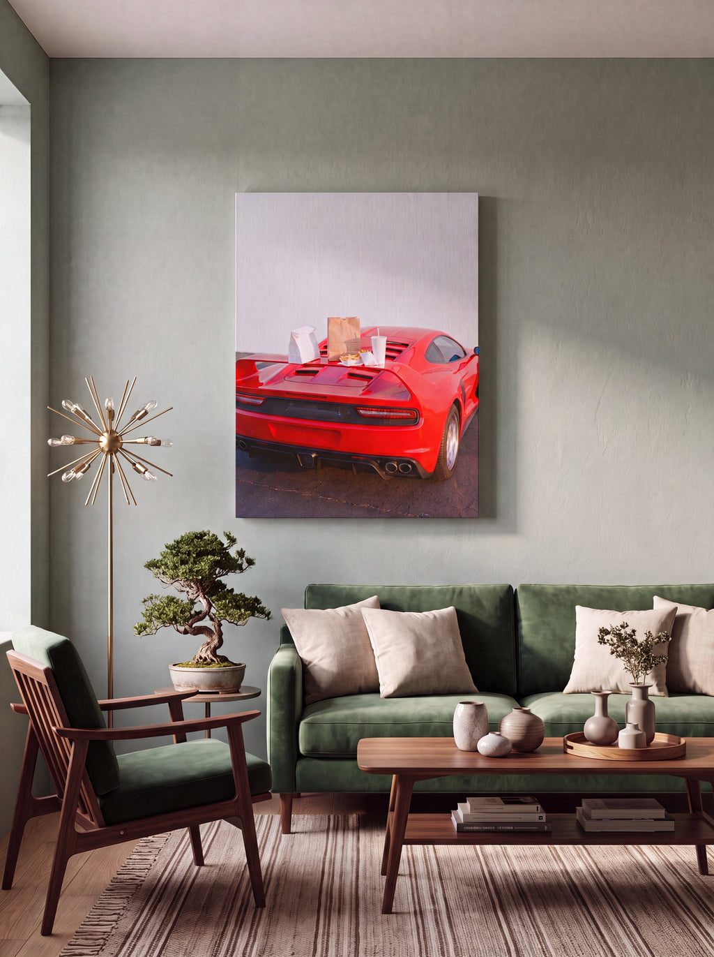 Cheat Day | Supercar & Fast Food Pop Art Canvas Wall Art