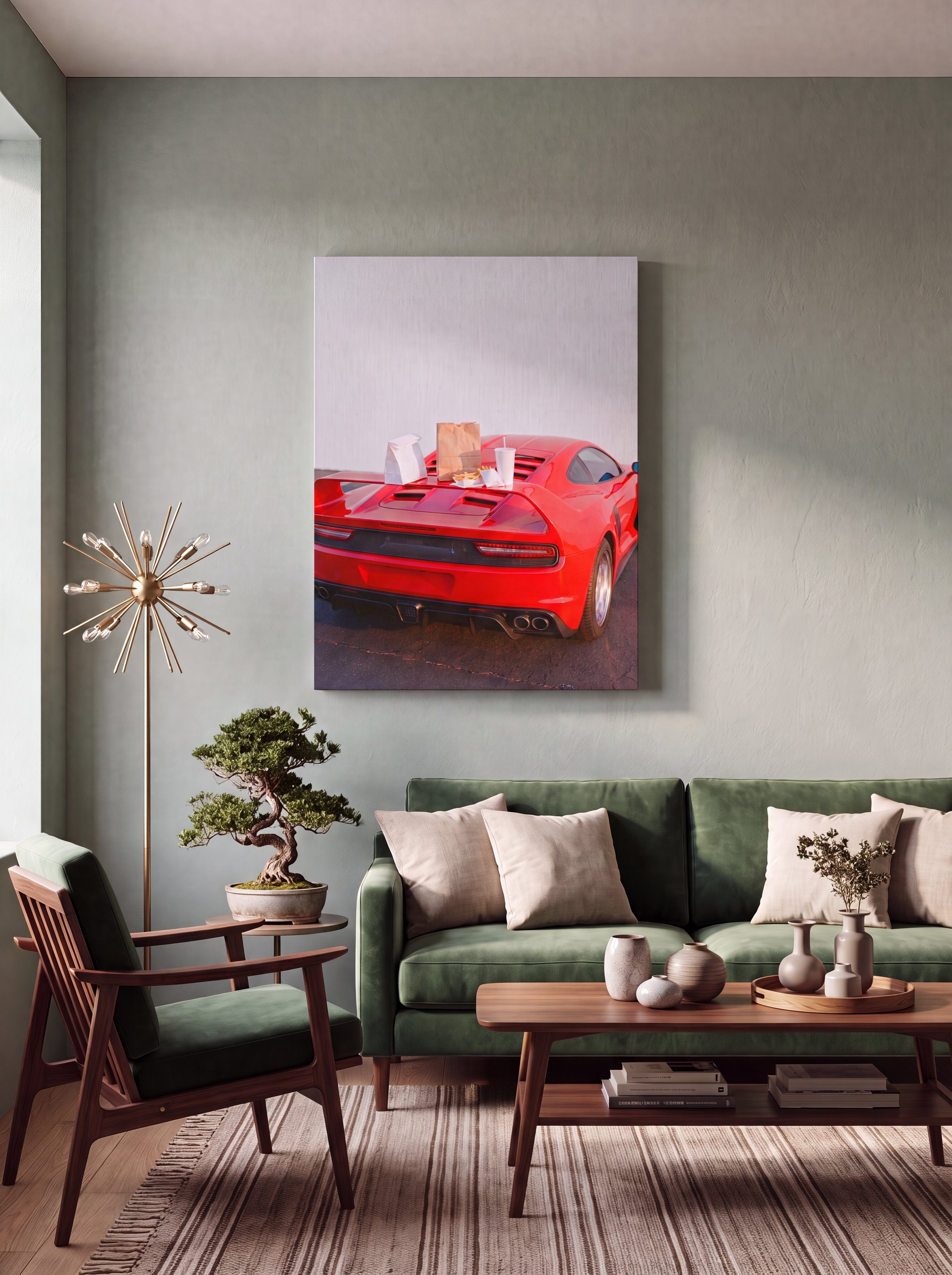 Cheat Day | Supercar & Fast Food Pop Art Canvas Wall Art
