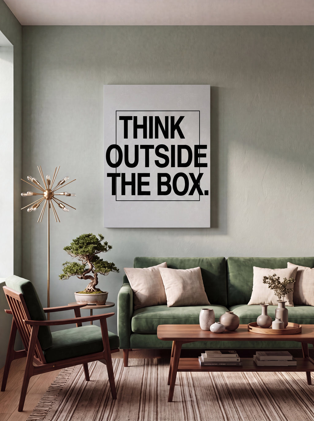 Think Outside The Box | Creative Typography Canvas Wall Art