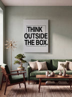 Think Outside The Box | Creative Typography Canvas Wall Art