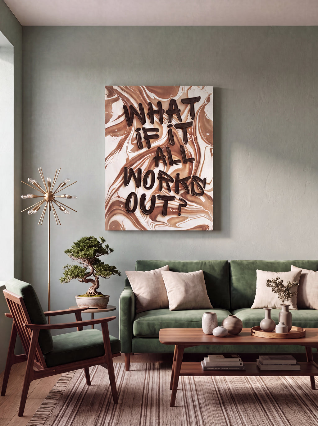 What If It All Works Out | Marble Typography Canvas Wall Art