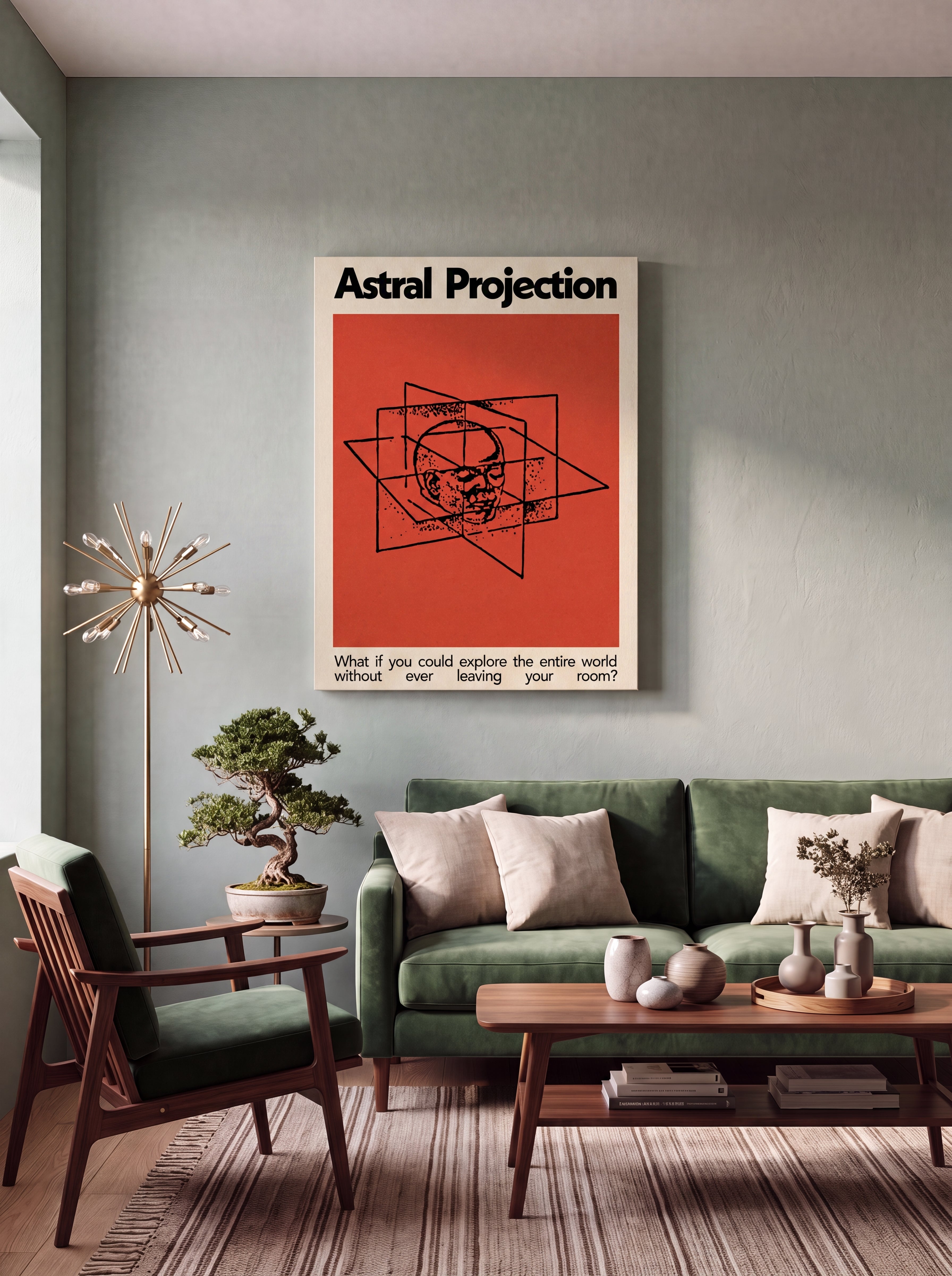 Astral Projection | Surreal Cosmic Meditation Canvas Wall Art