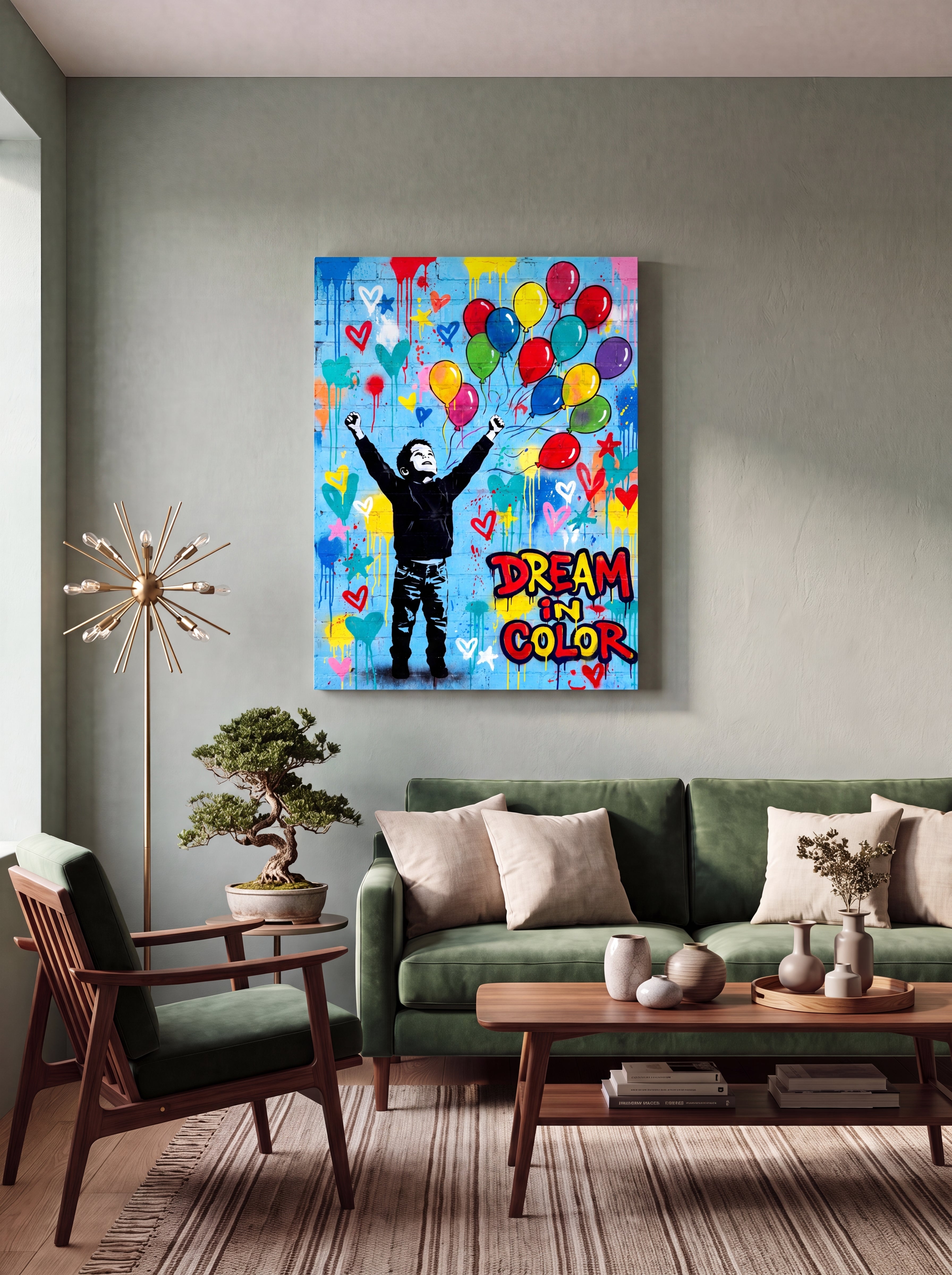 Dream In Color | Vibrant Abstract Inspirational Canvas Wall Art