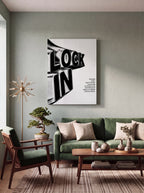 Lock In | Liquid Chrome 3D Typography Canvas Wall Art