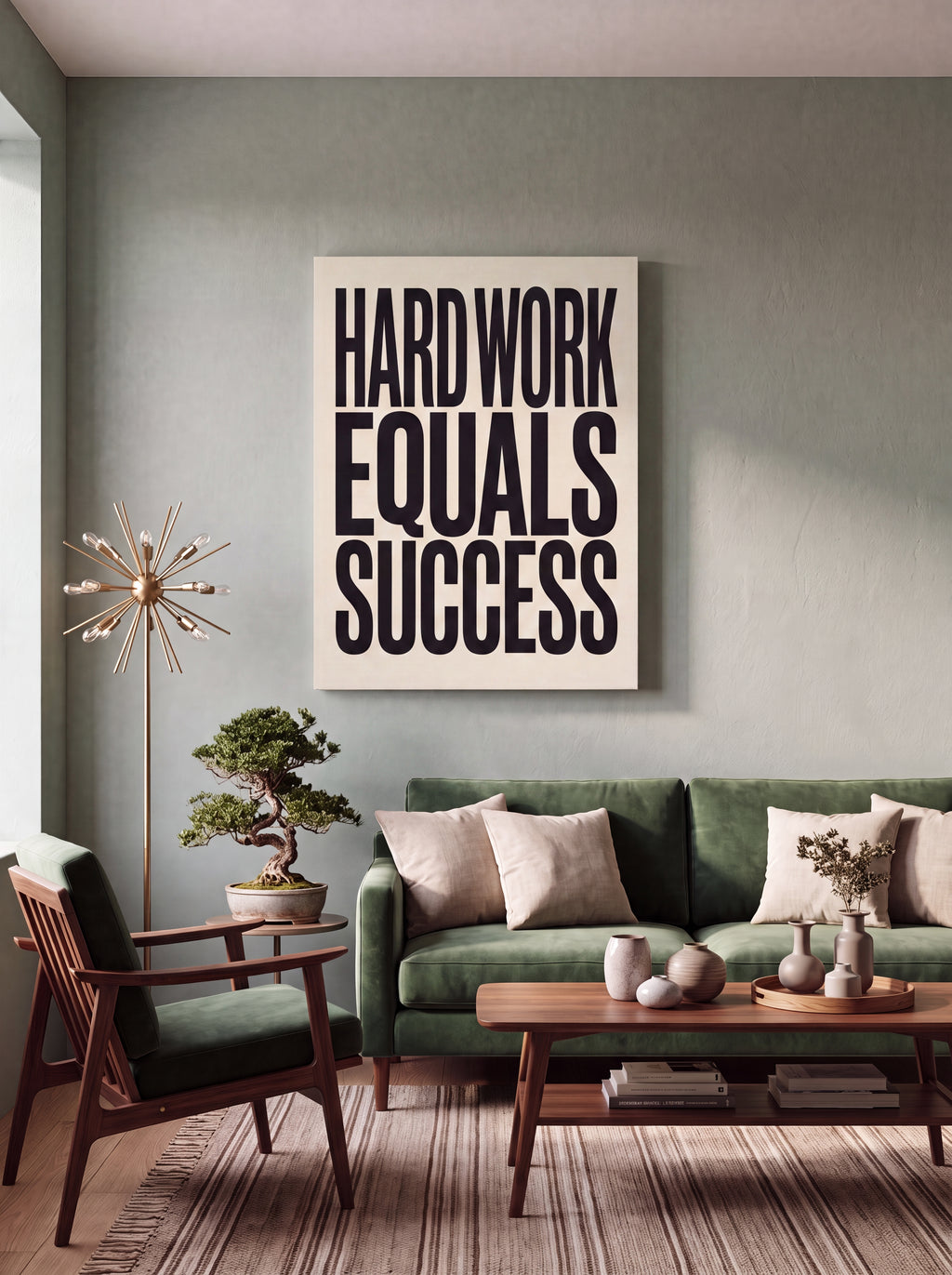 Hard Work Equals Success | Stoic Motivational Canvas Wall Art
