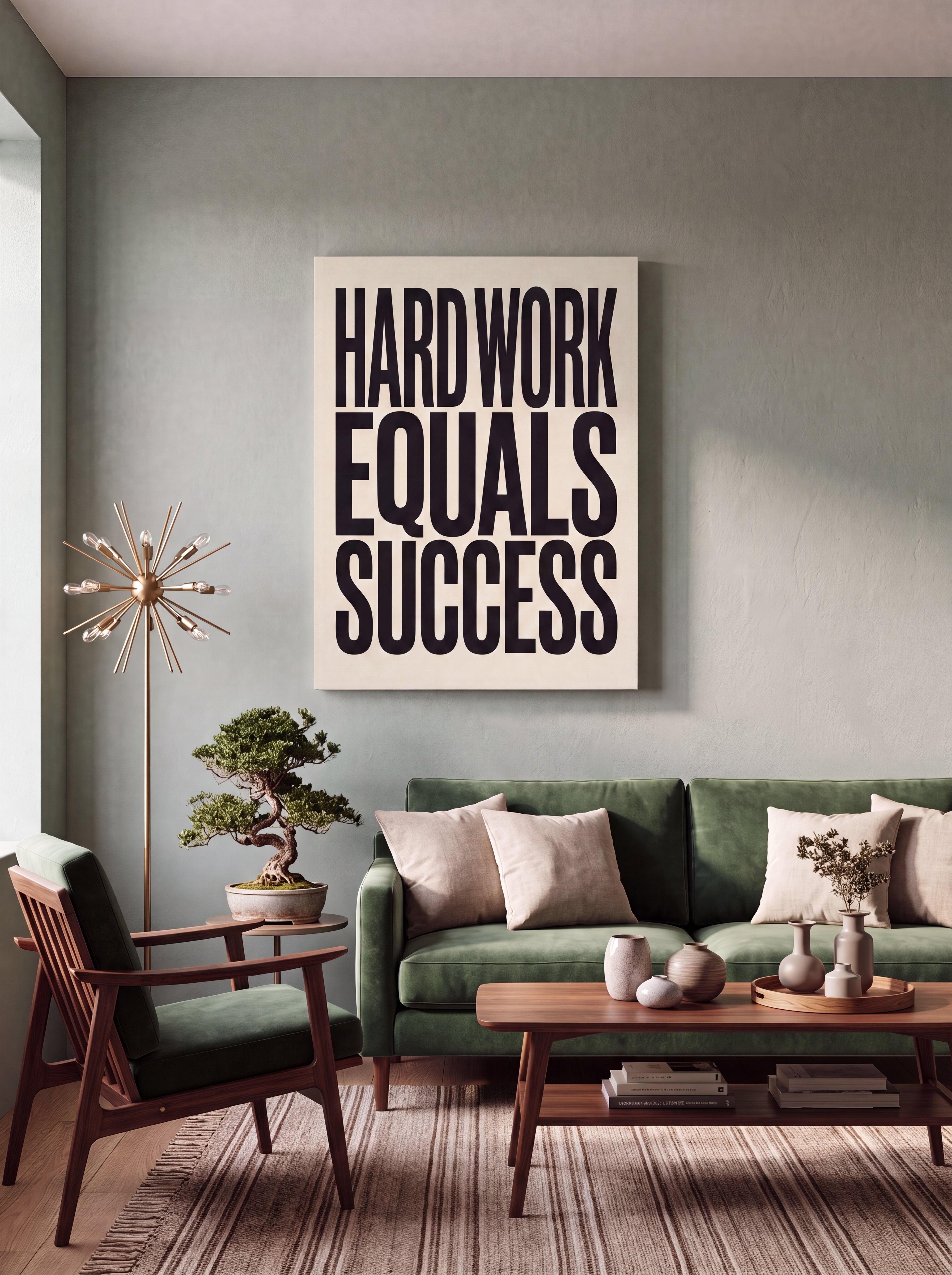 Hard Work Equals Success | Stoic Motivational Canvas Wall Art