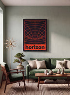 Horizon | Retro-Futurist Vortex Grid Canvas Wall Art