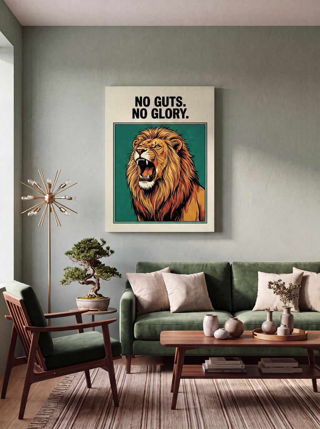 No Guts No Glory | Lion Streetwear Canvas Wall Art