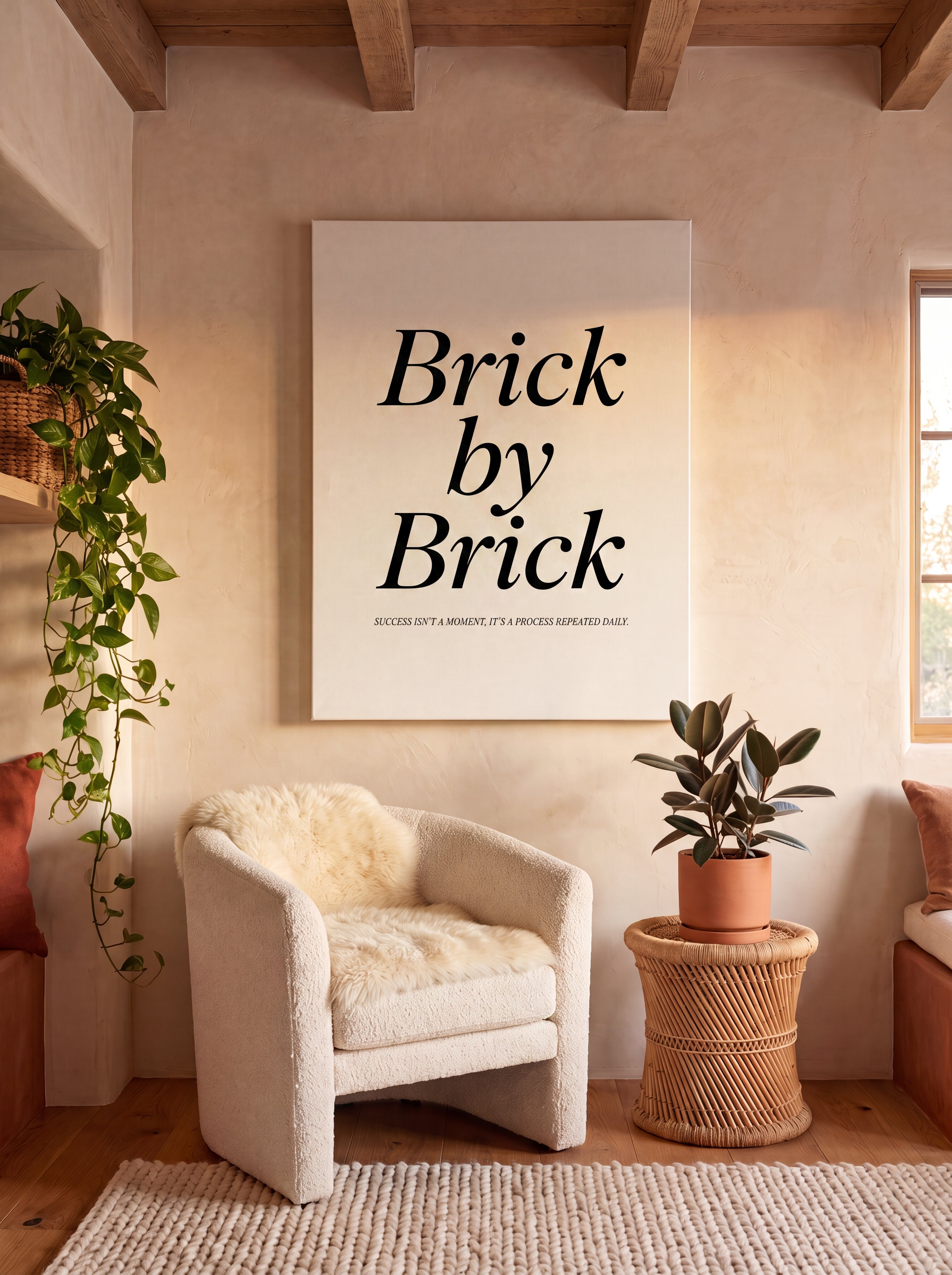 Brick By Brick | Motivational Hustle Canvas Wall Art