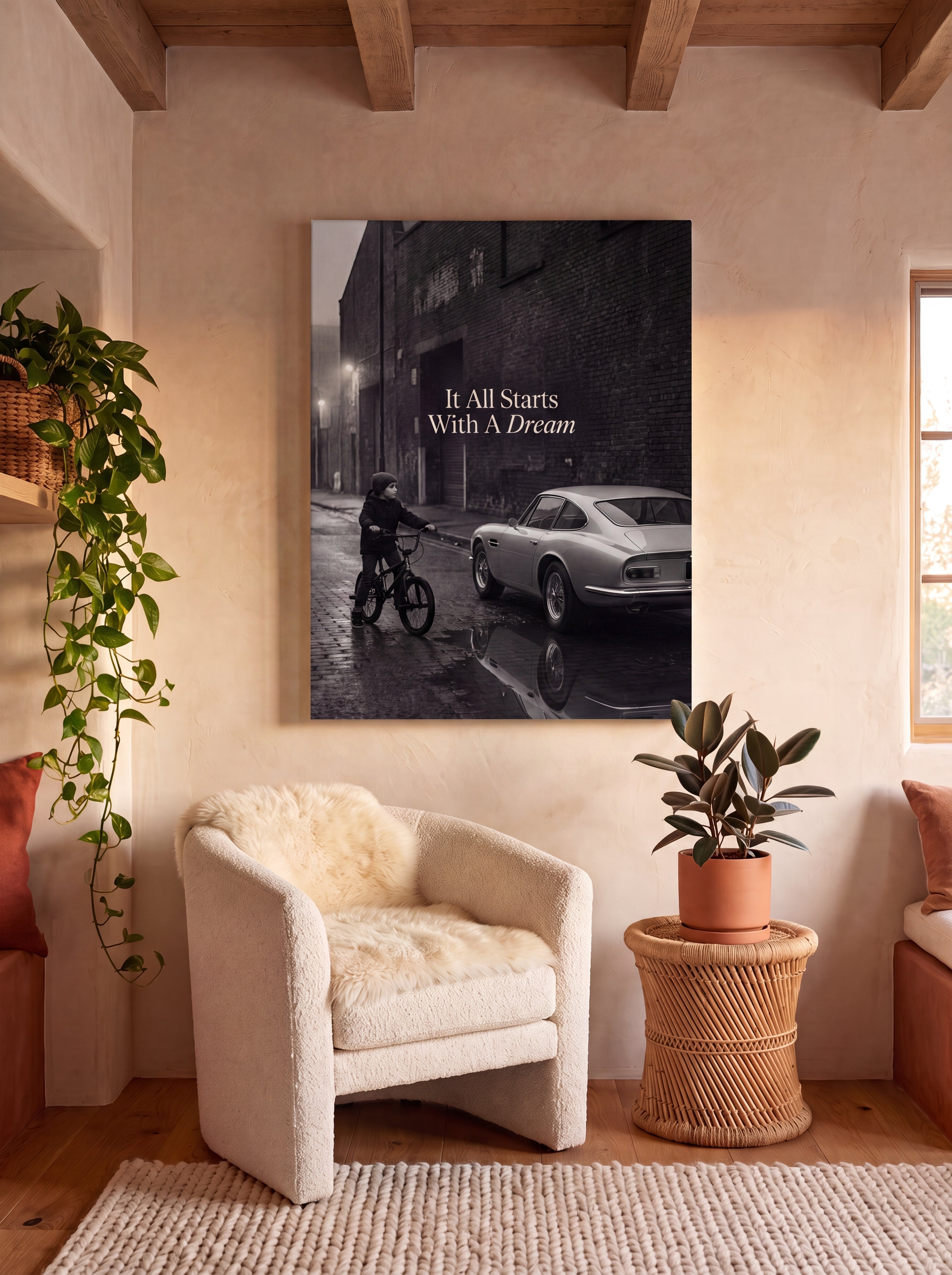 It All Starts With A Dream | Luxury Supercar Canvas Wall Art