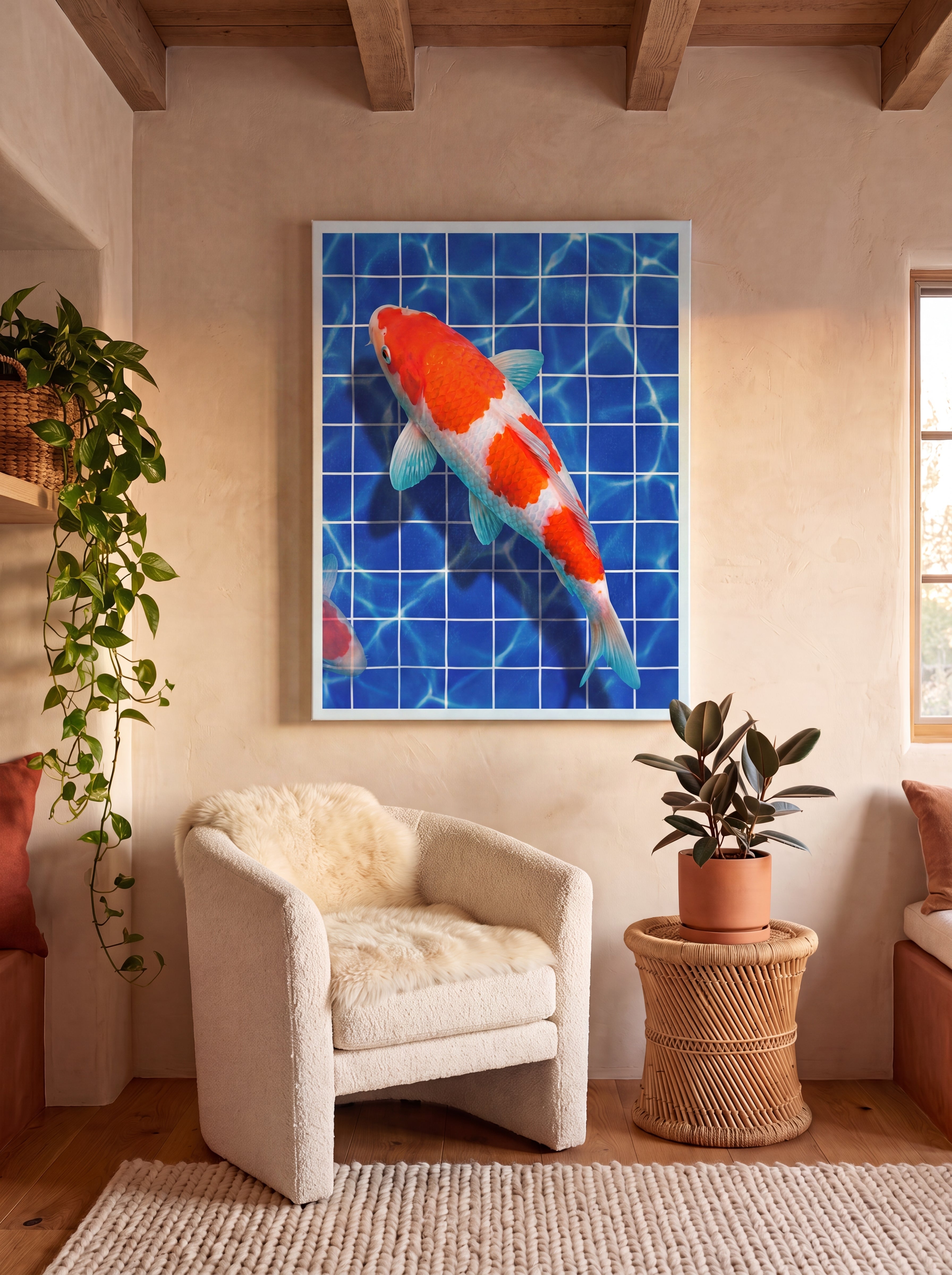 Kōhaku Koi | Japanese Streetwear Fish Canvas Wall Art