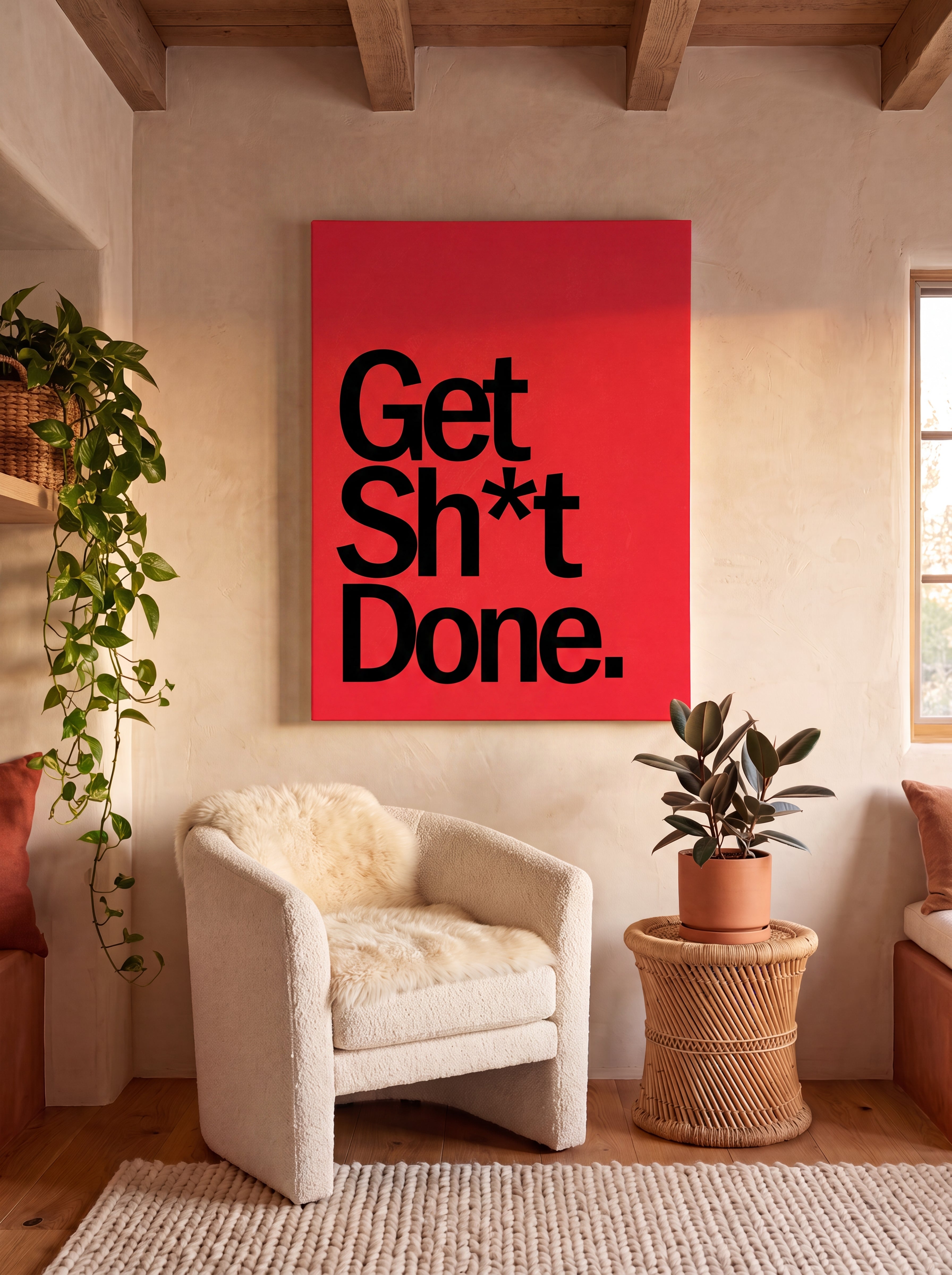 Get Sh*t Done | Bold Motivational Office Canvas Wall Art