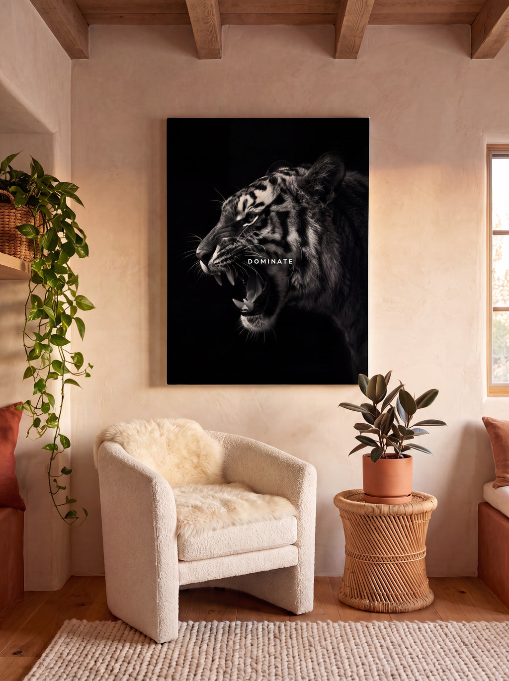 Dominate | Bold Motivational Typography Canvas Wall Art