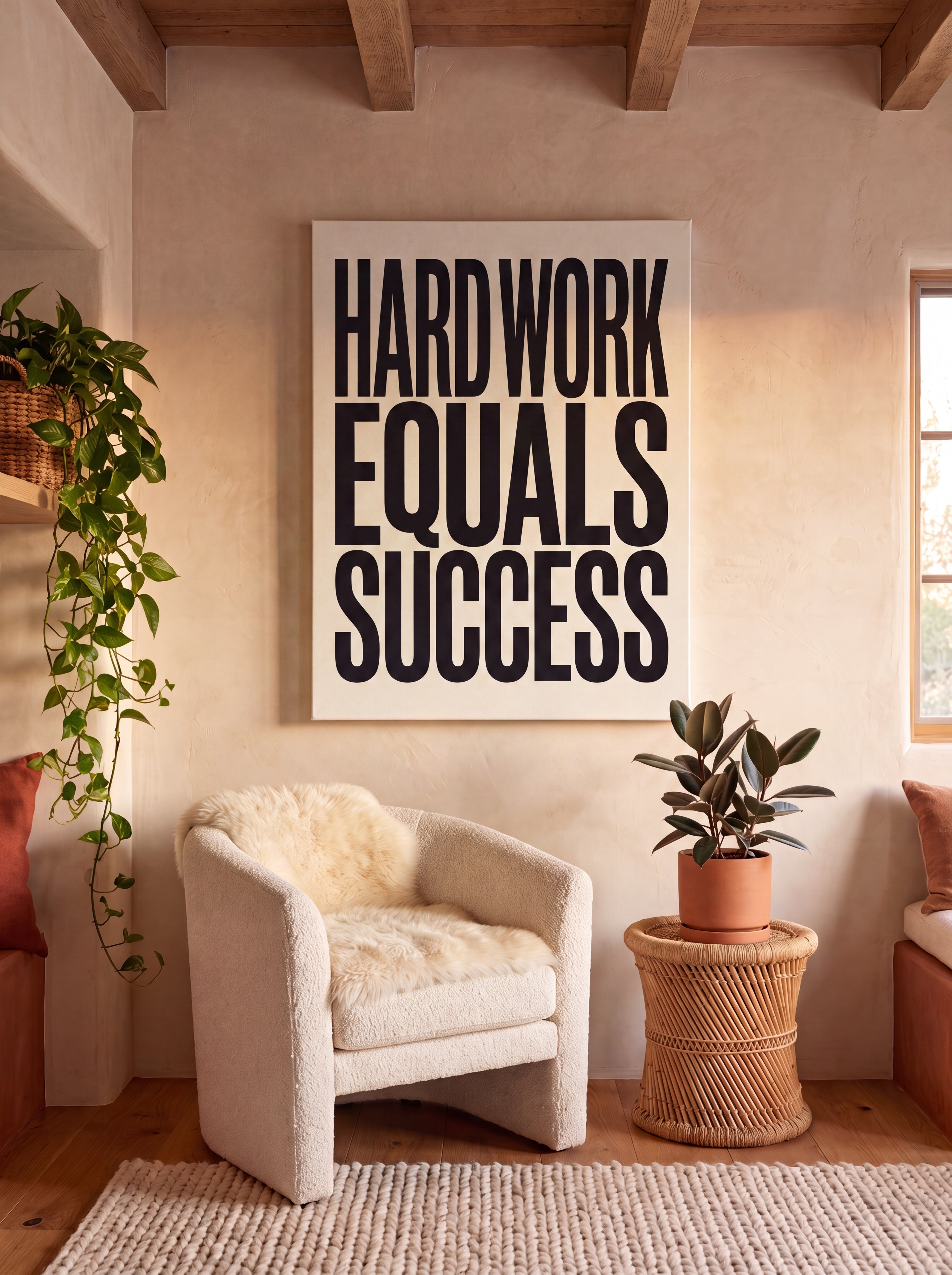 Hard Work Equals Success | Stoic Motivational Canvas Wall Art