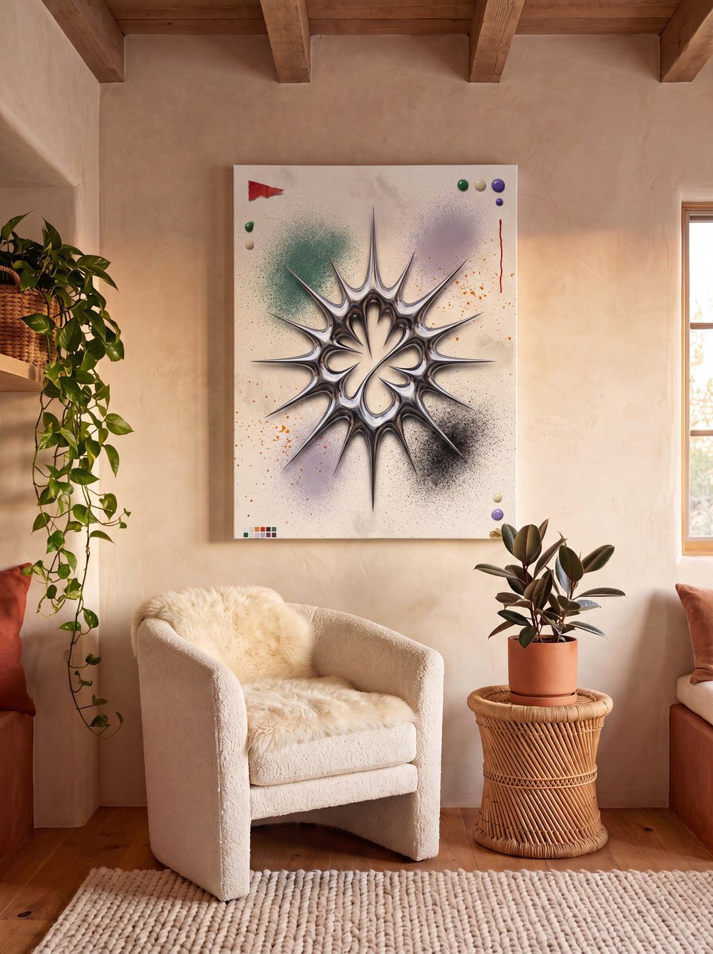 Liquid Chrome | Abstract Metallic 3D Canvas Wall Art