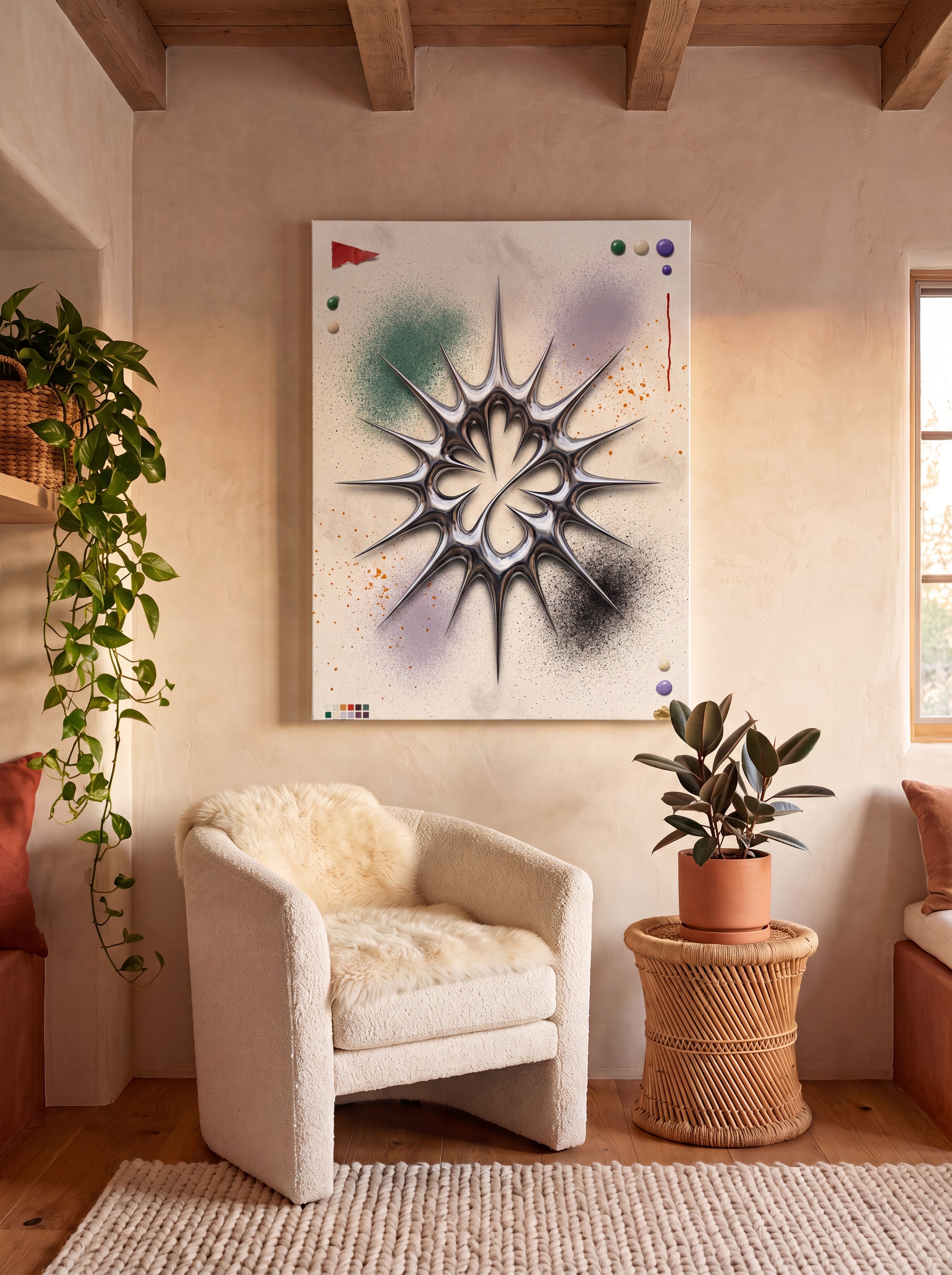 Liquid Chrome | Abstract Metallic 3D Canvas Wall Art