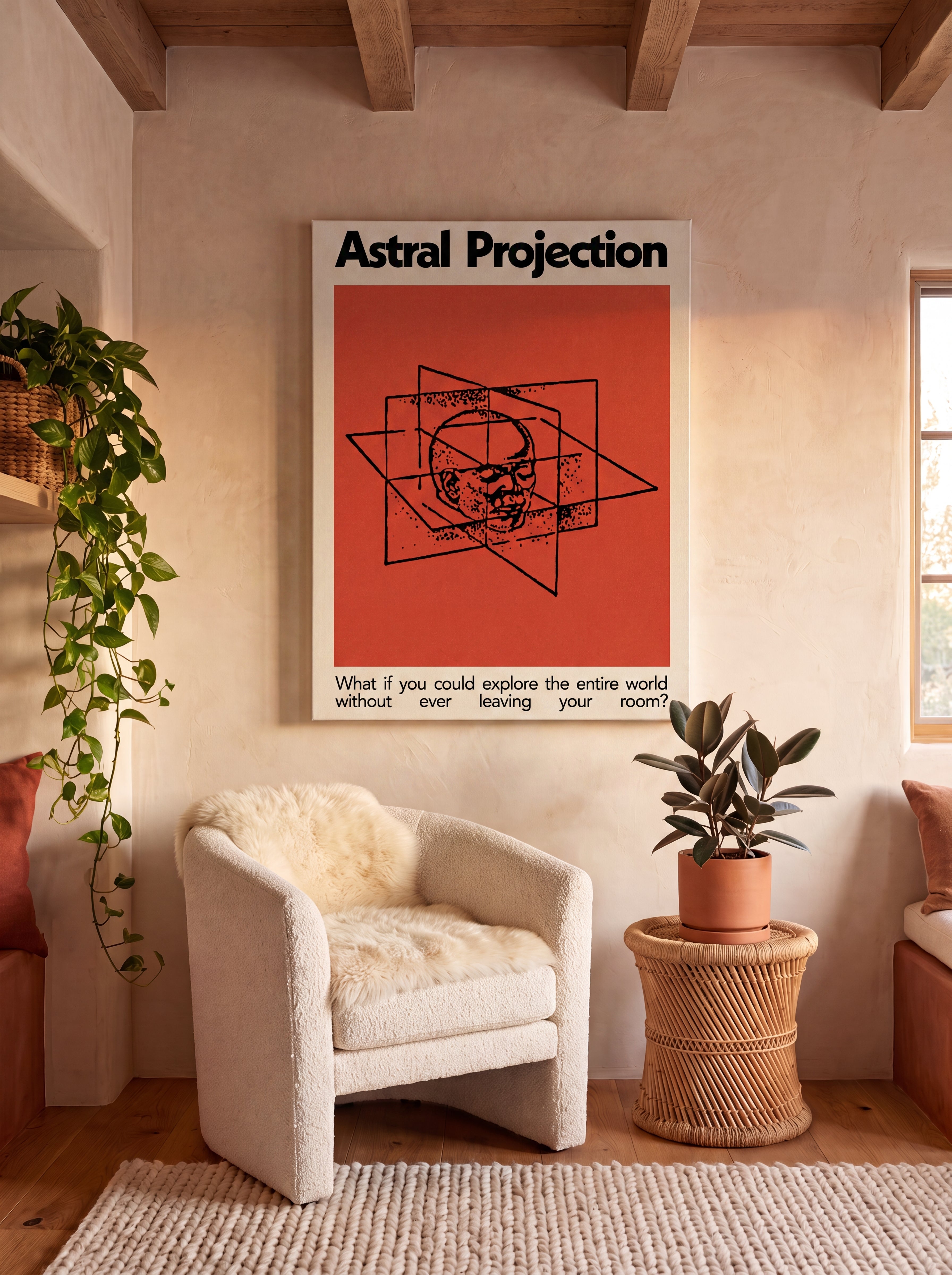 Astral Projection | Surreal Cosmic Meditation Canvas Wall Art
