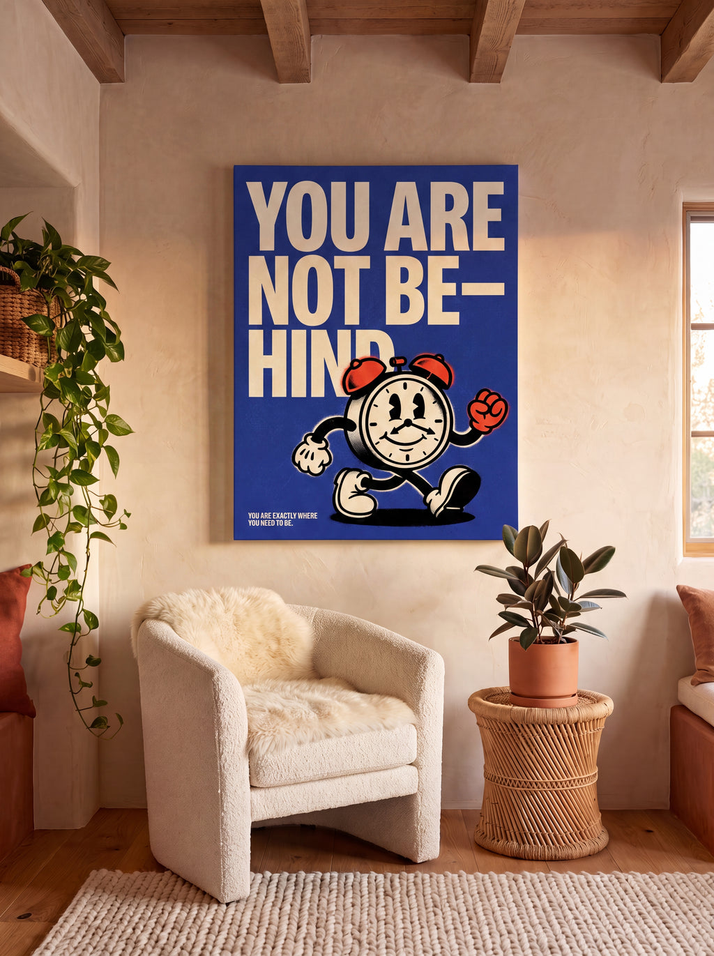 You Are Not Behind | Motivational Minimalist Canvas Wall Art