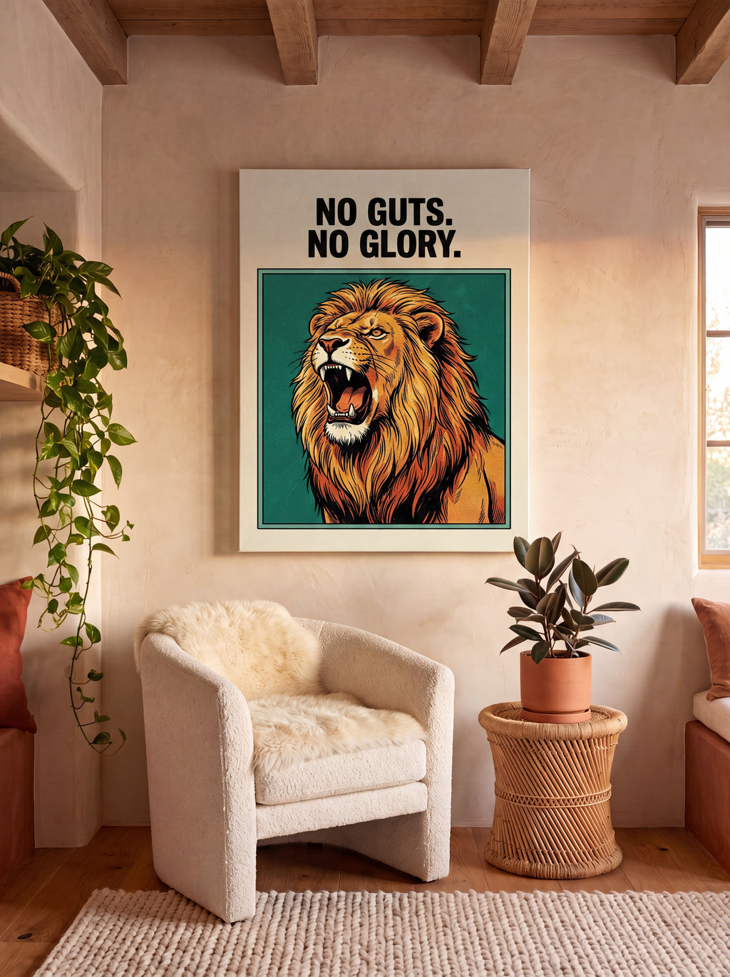 No Guts No Glory | Lion Streetwear Canvas Wall Art