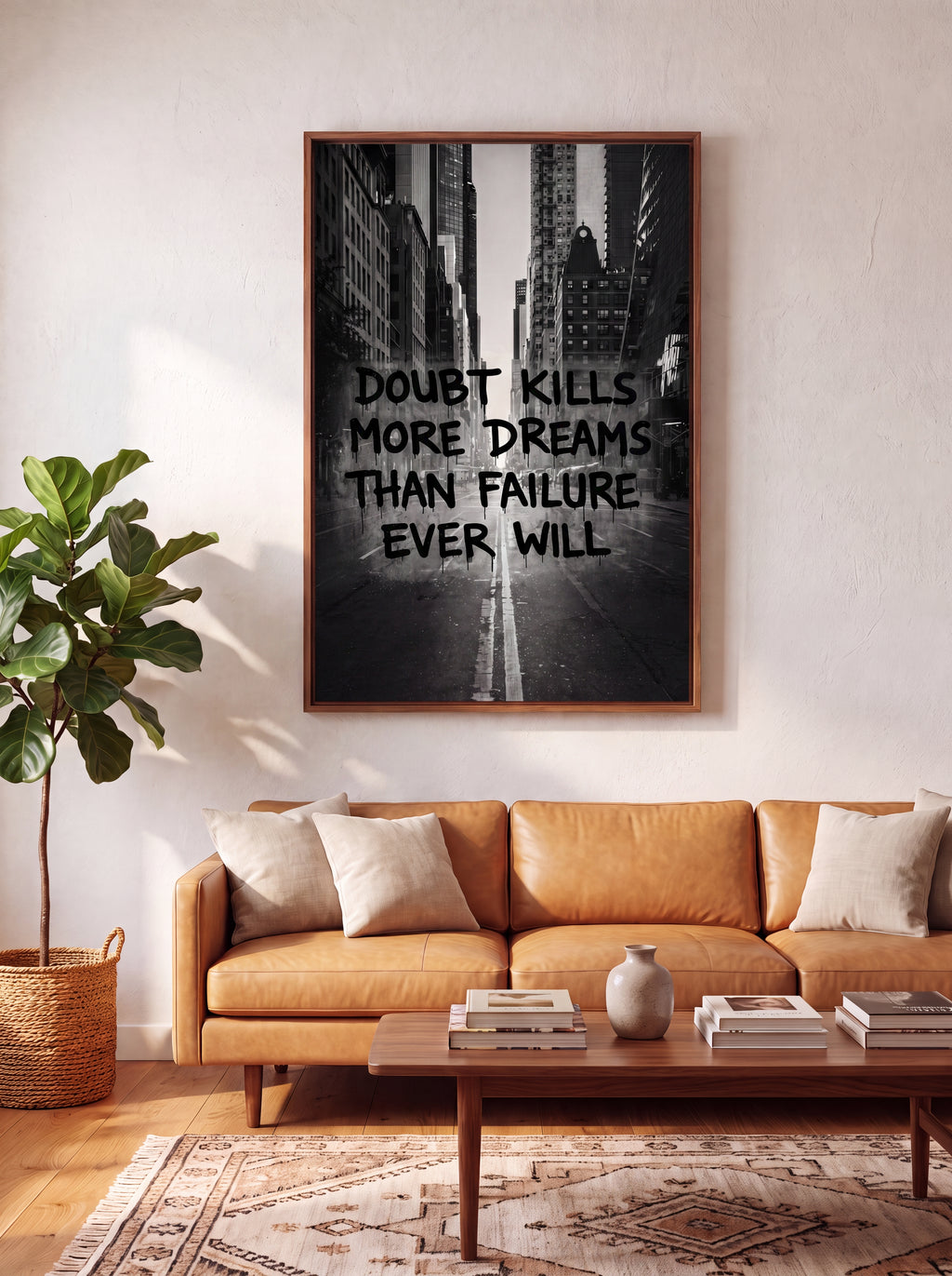 Doubt Kills More Dreams Than Failure | Black & White Canvas Wall Art