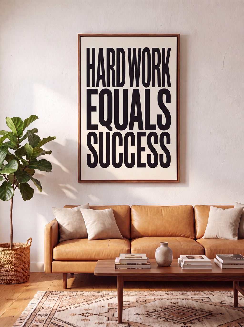 Hard Work Equals Success | Stoic Motivational Canvas Wall Art