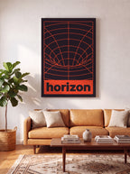 Horizon | Retro-Futurist Vortex Grid Canvas Wall Art