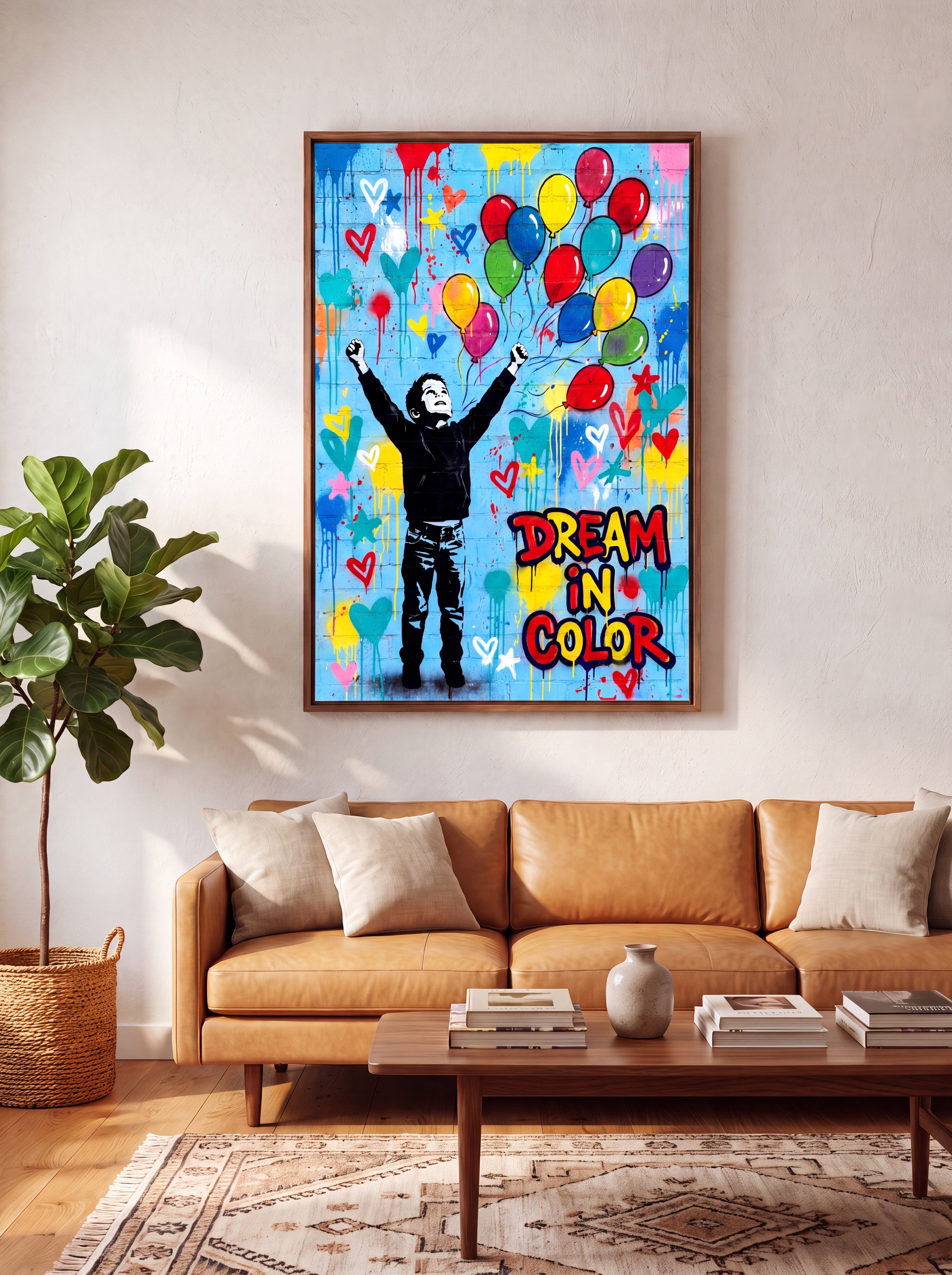 Dream In Color | Vibrant Abstract Inspirational Canvas Wall Art