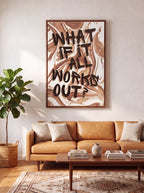 What If It All Works Out | Marble Typography Canvas Wall Art