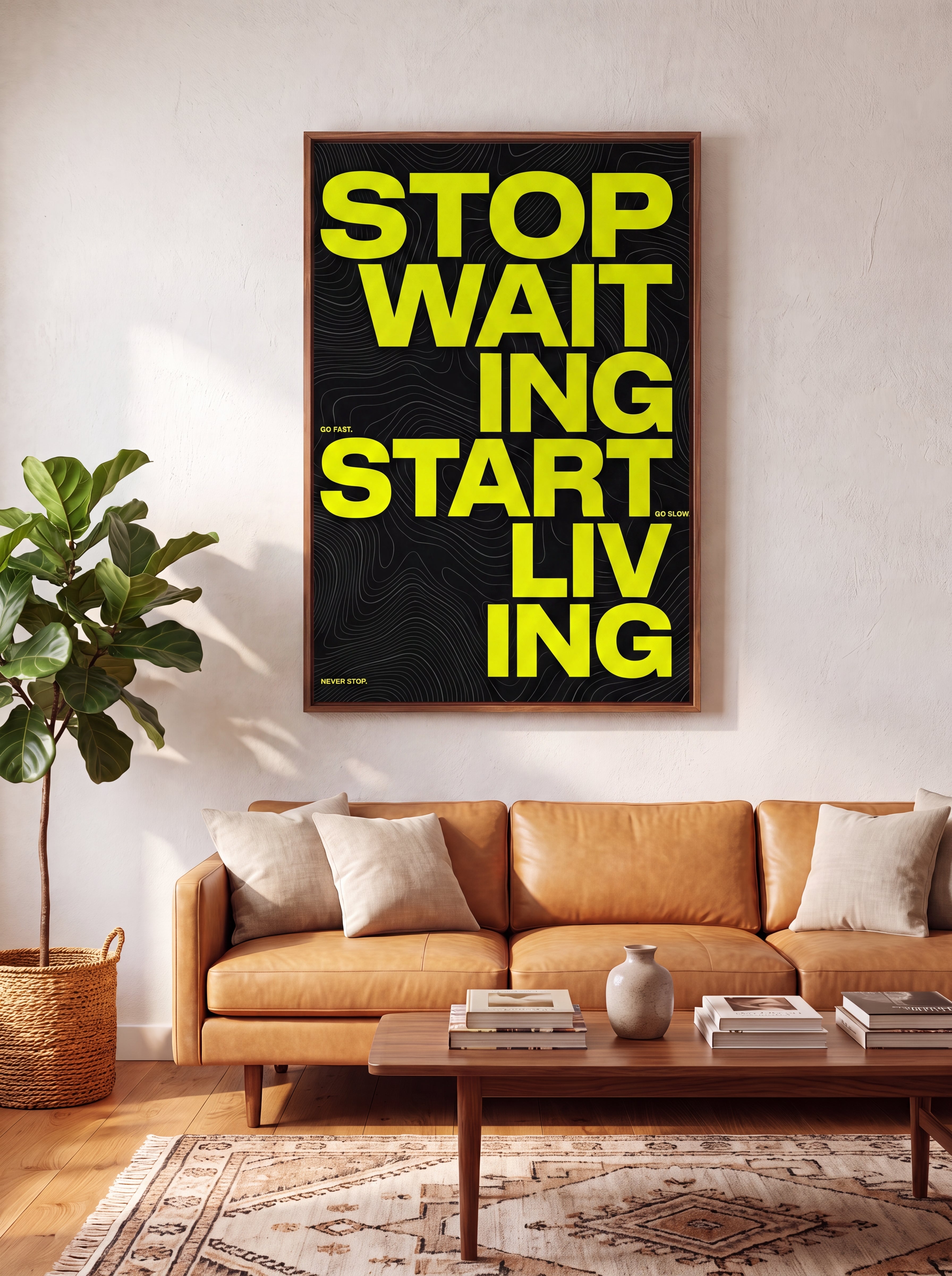 Stop Waiting Start Living | Motivational Canvas Wall Art