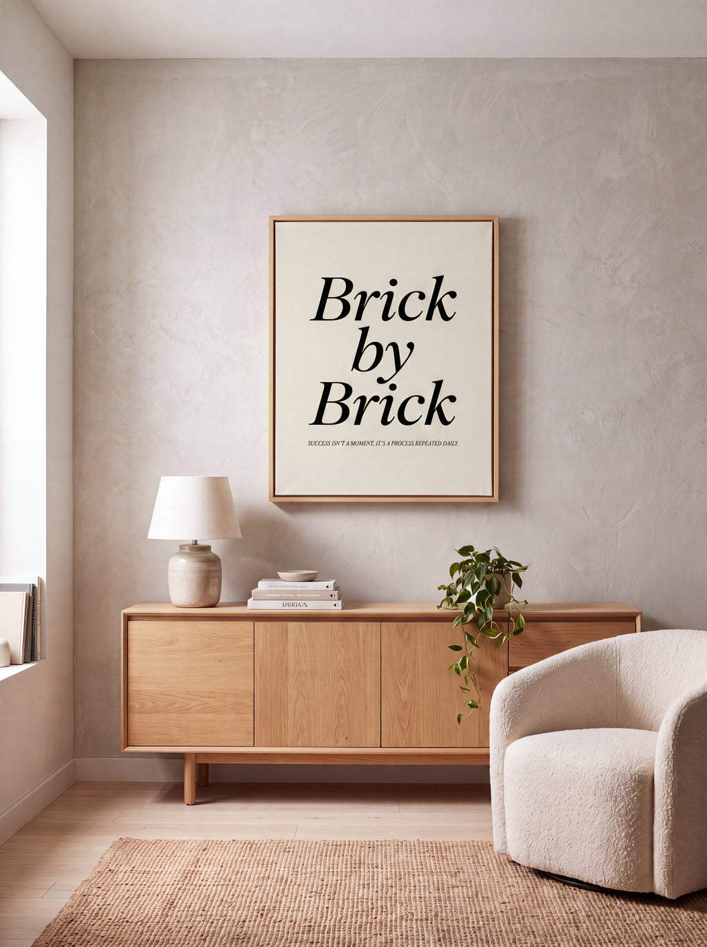 Brick By Brick | Motivational Hustle Canvas Wall Art