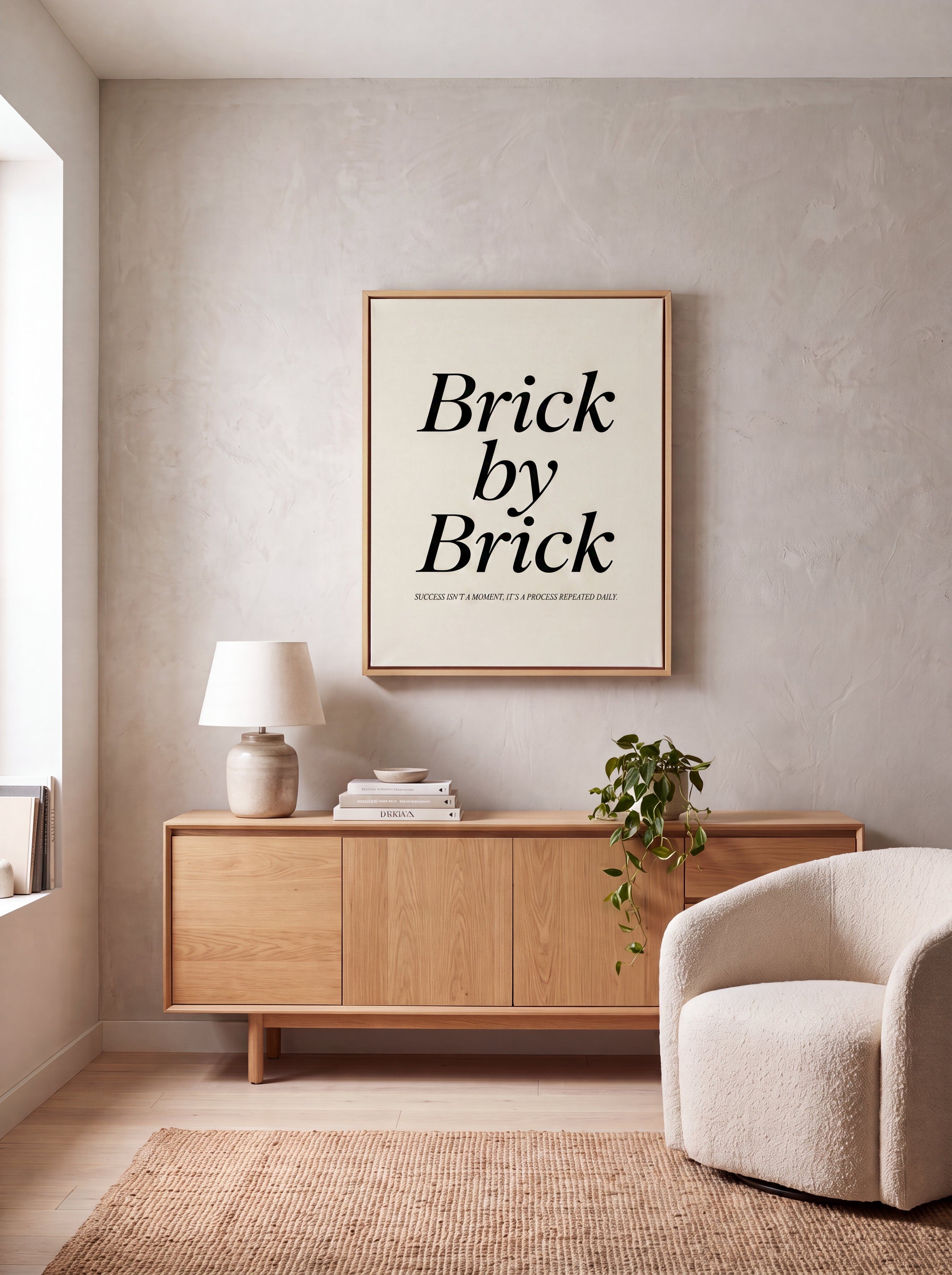 Brick By Brick | Motivational Hustle Canvas Wall Art