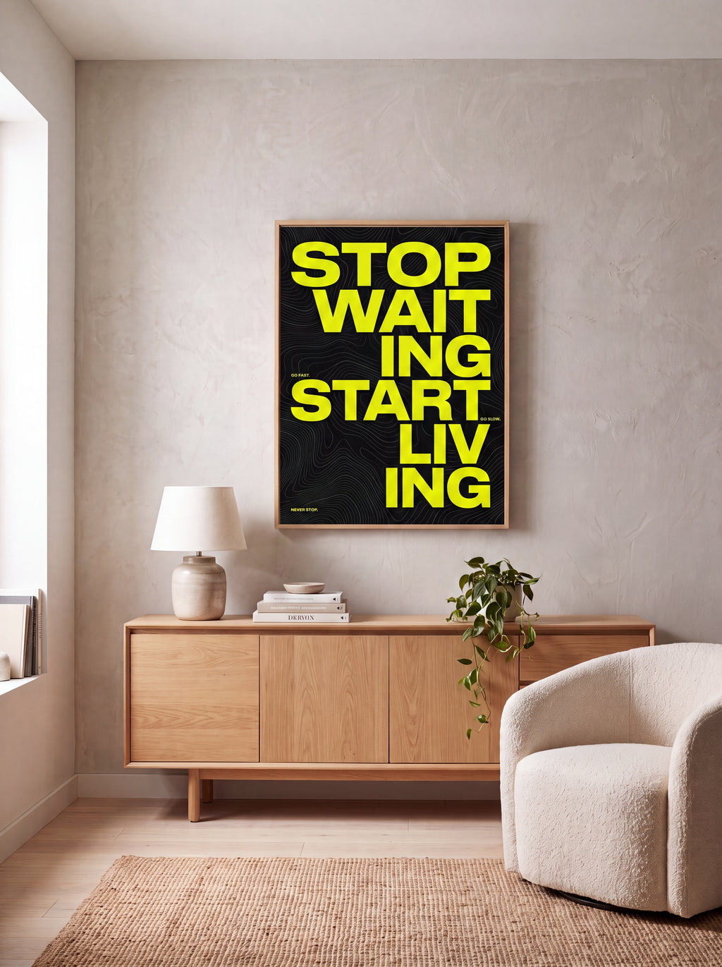 Stop Waiting Start Living | Motivational Canvas Wall Art