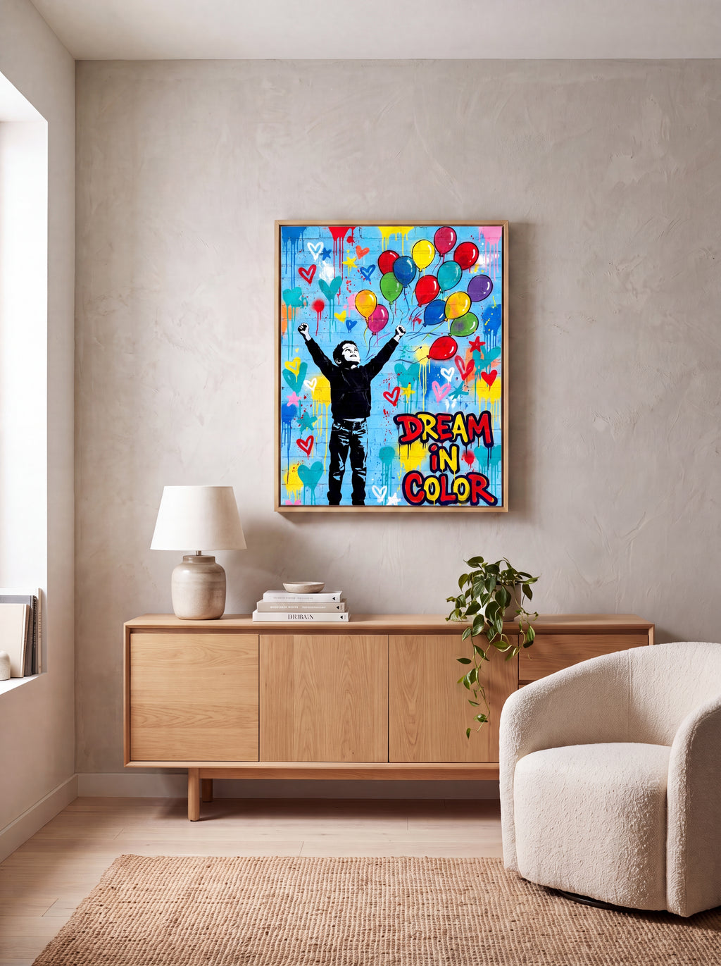 Dream In Color | Vibrant Abstract Inspirational Canvas Wall Art