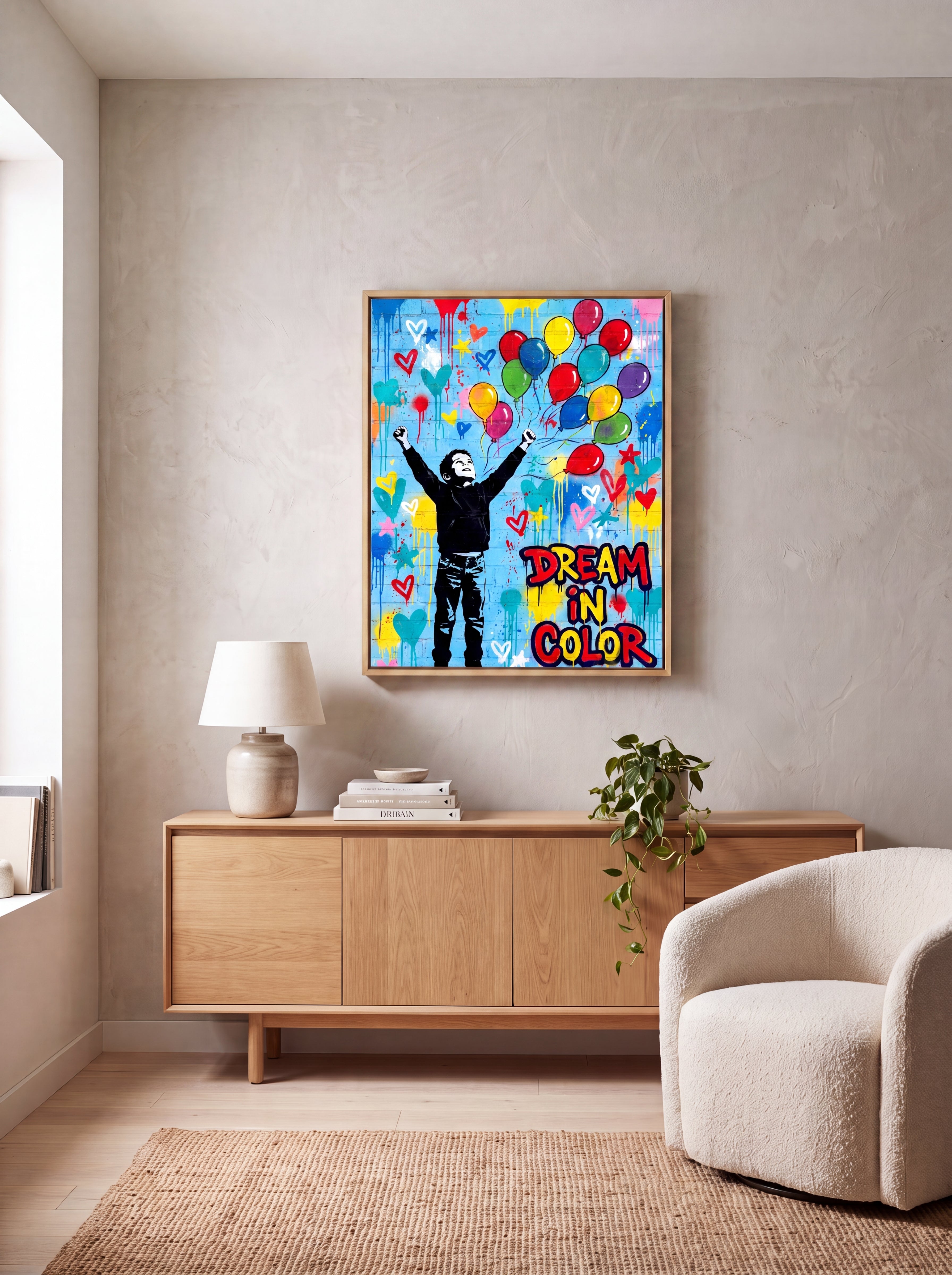 Dream In Color | Vibrant Abstract Inspirational Canvas Wall Art