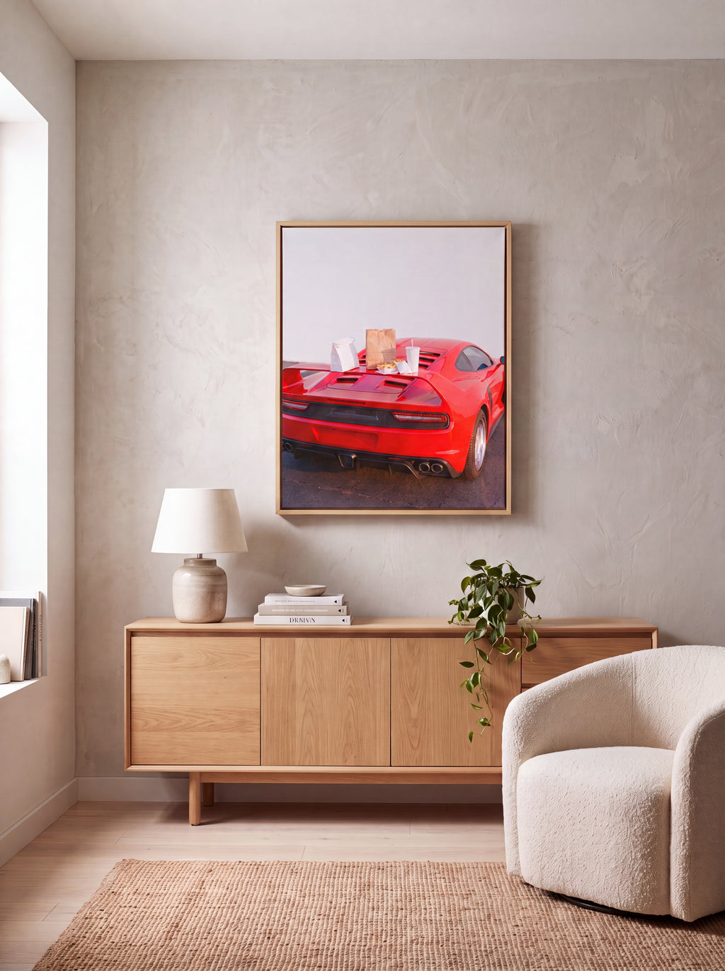 Cheat Day | Supercar & Fast Food Pop Art Canvas Wall Art