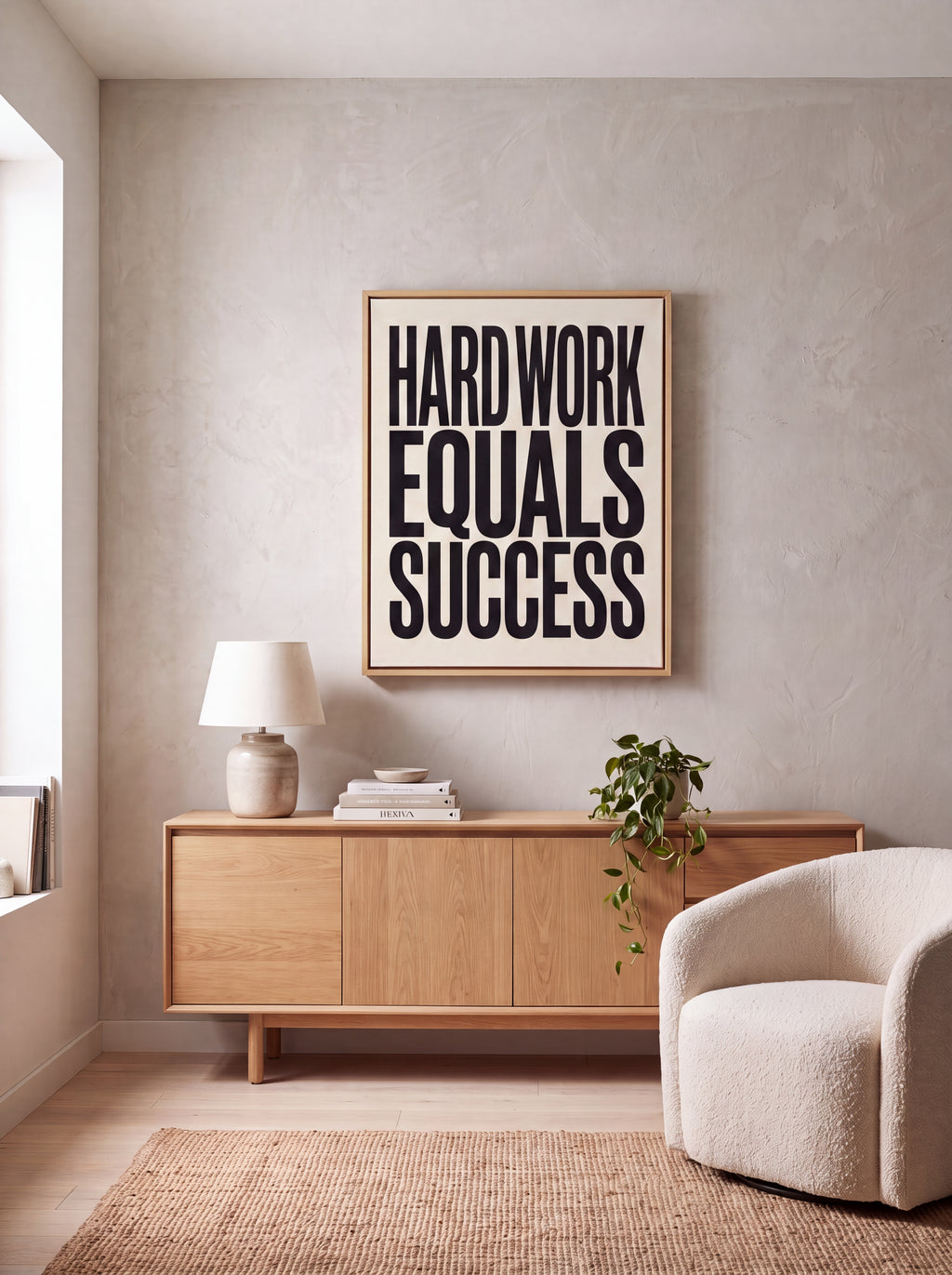 Hard Work Equals Success | Stoic Motivational Canvas Wall Art