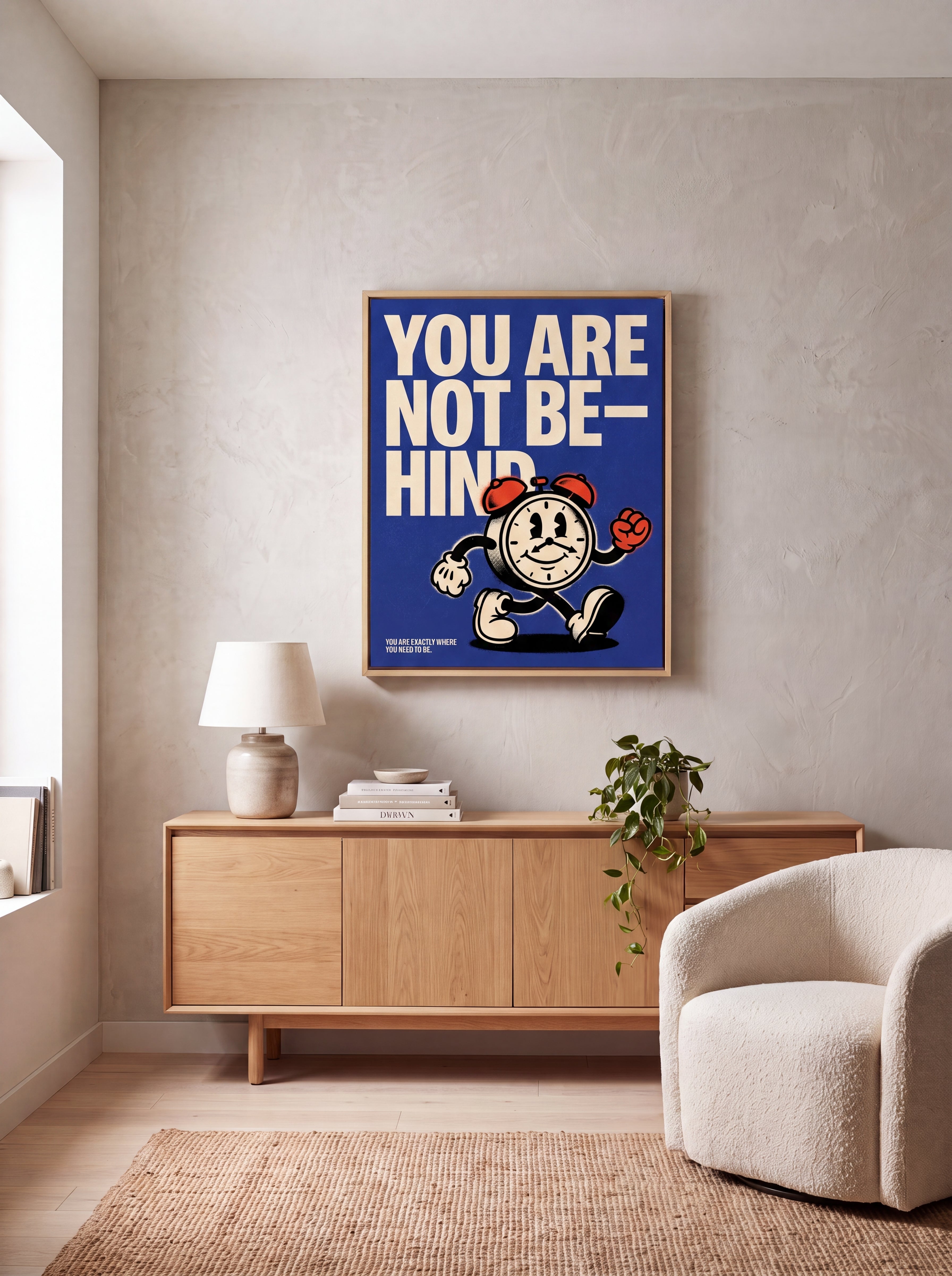 You Are Not Behind | Motivational Minimalist Canvas Wall Art