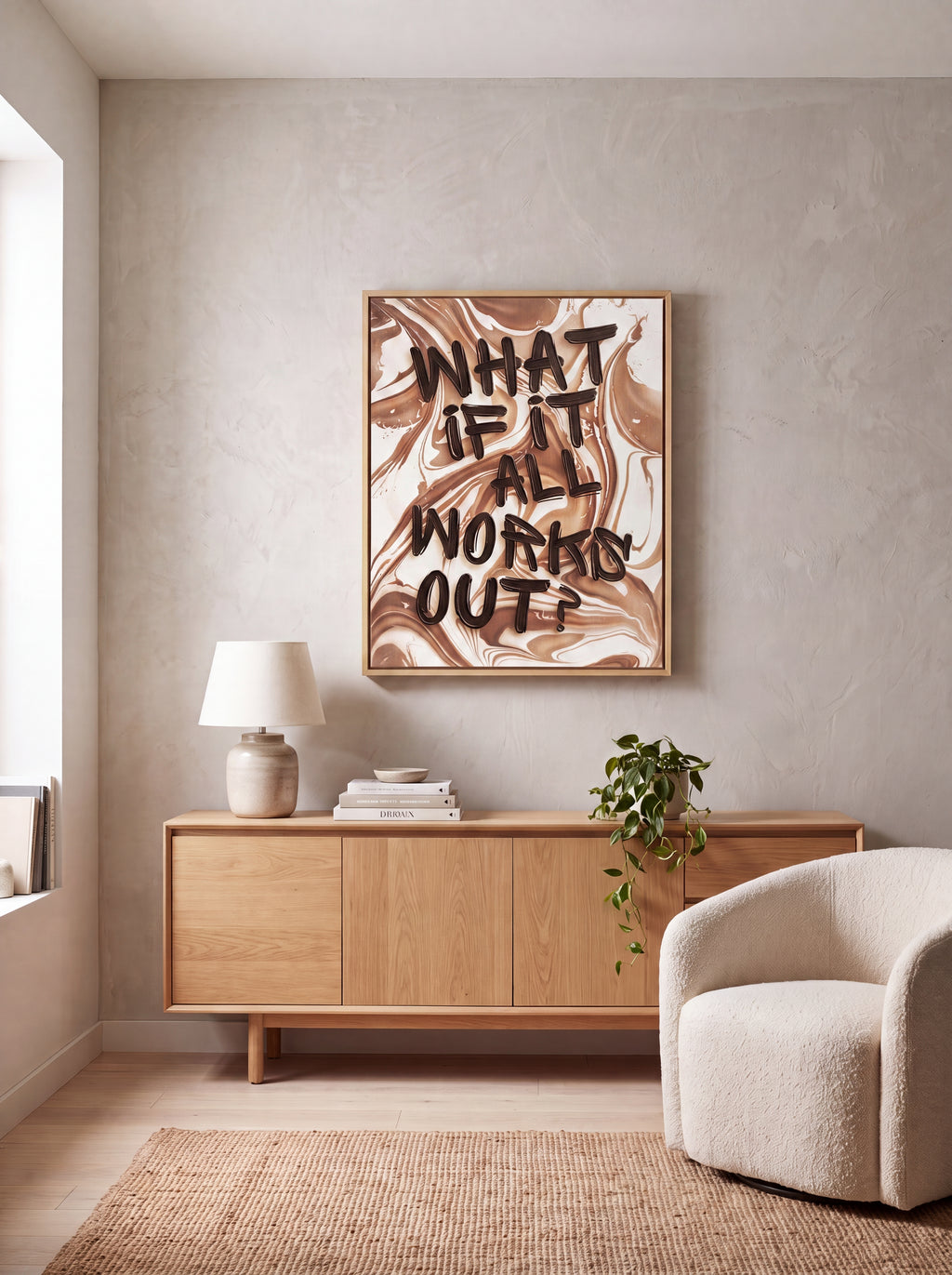 What If It All Works Out | Marble Typography Canvas Wall Art