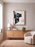 Lock In | Liquid Chrome 3D Typography Canvas Wall Art