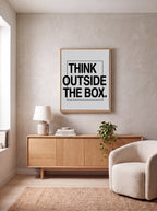 Think Outside The Box | Creative Typography Canvas Wall Art