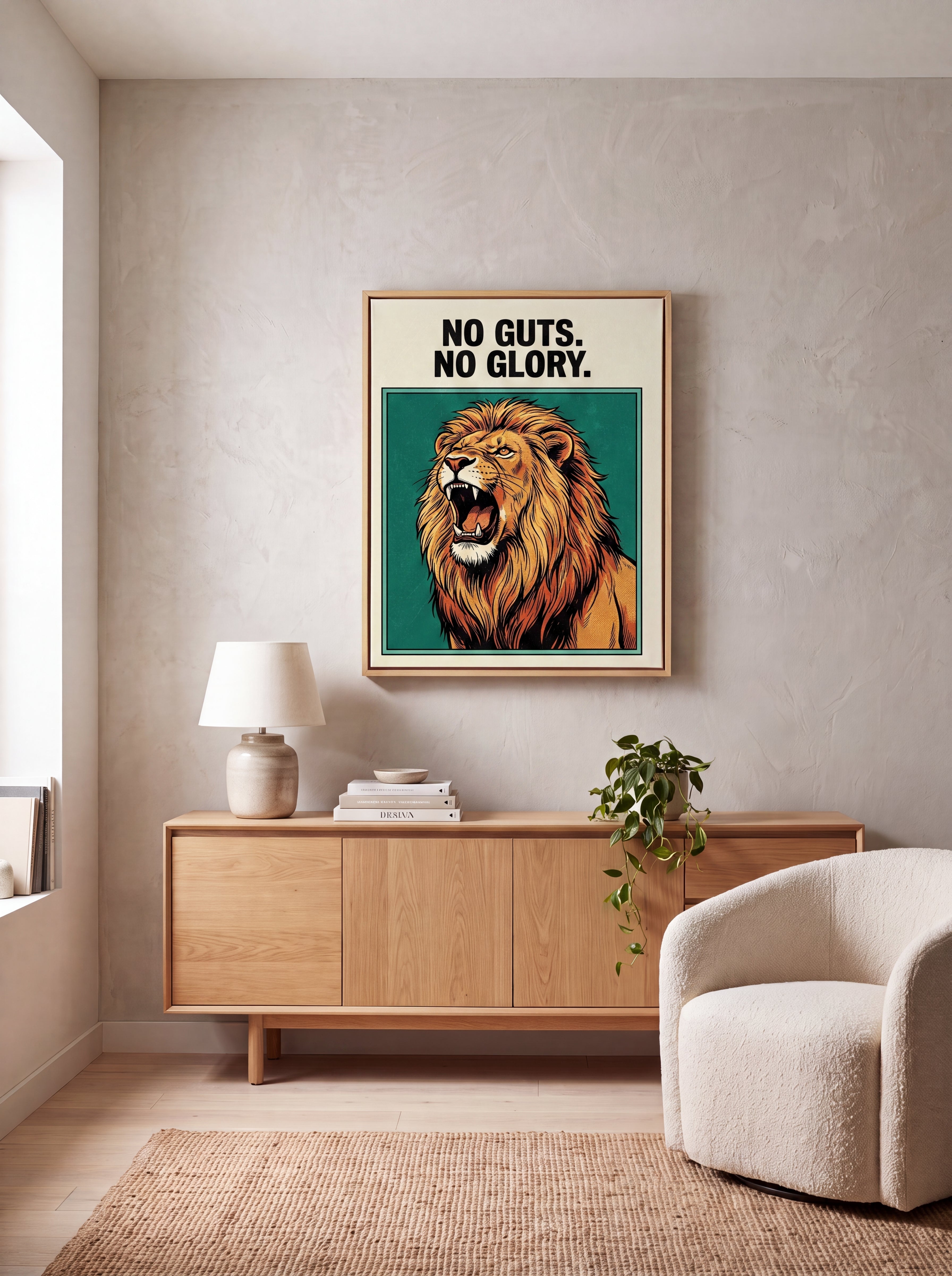 No Guts No Glory | Lion Streetwear Canvas Wall Art