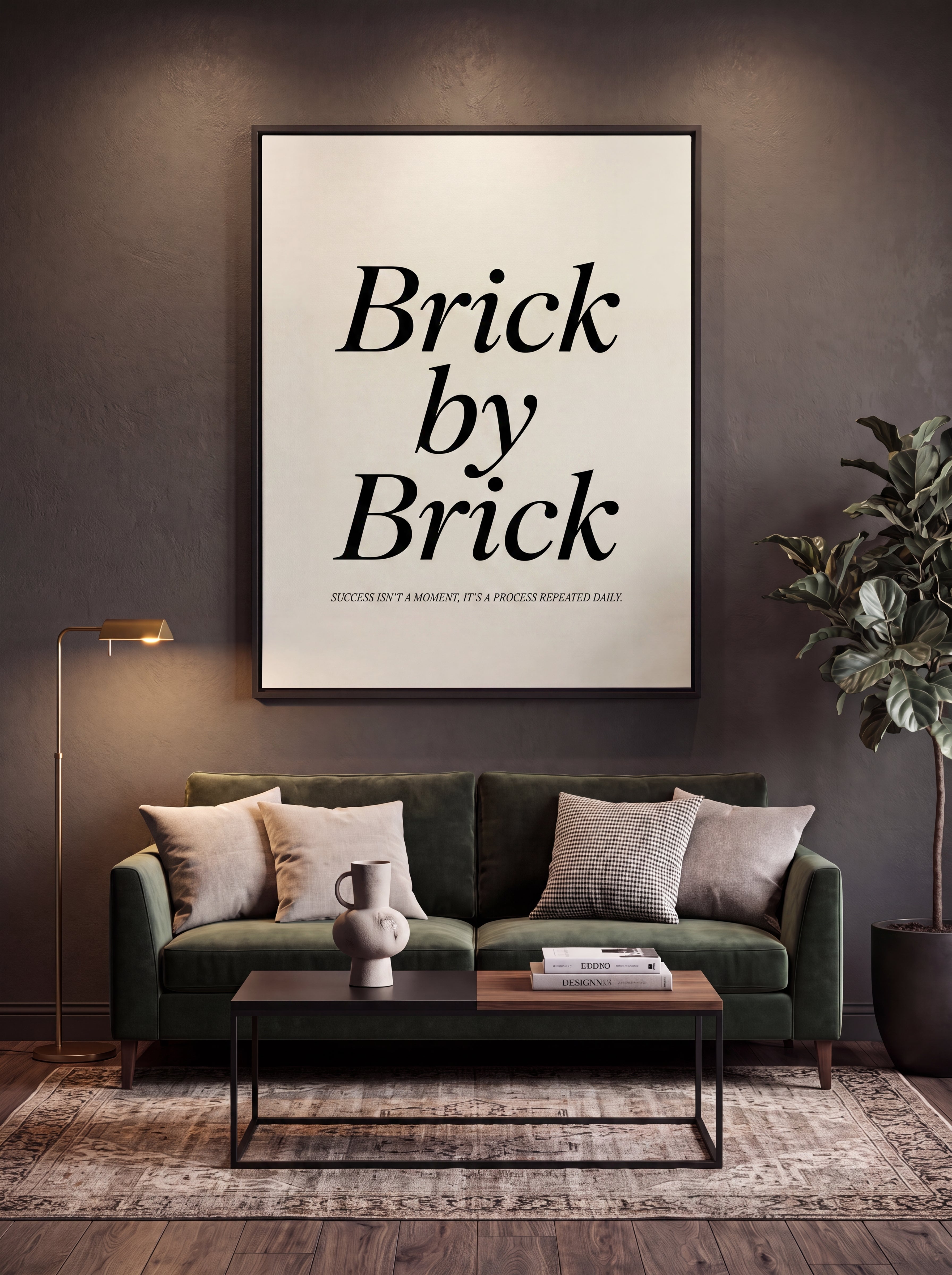 Brick By Brick | Motivational Hustle Canvas Wall Art