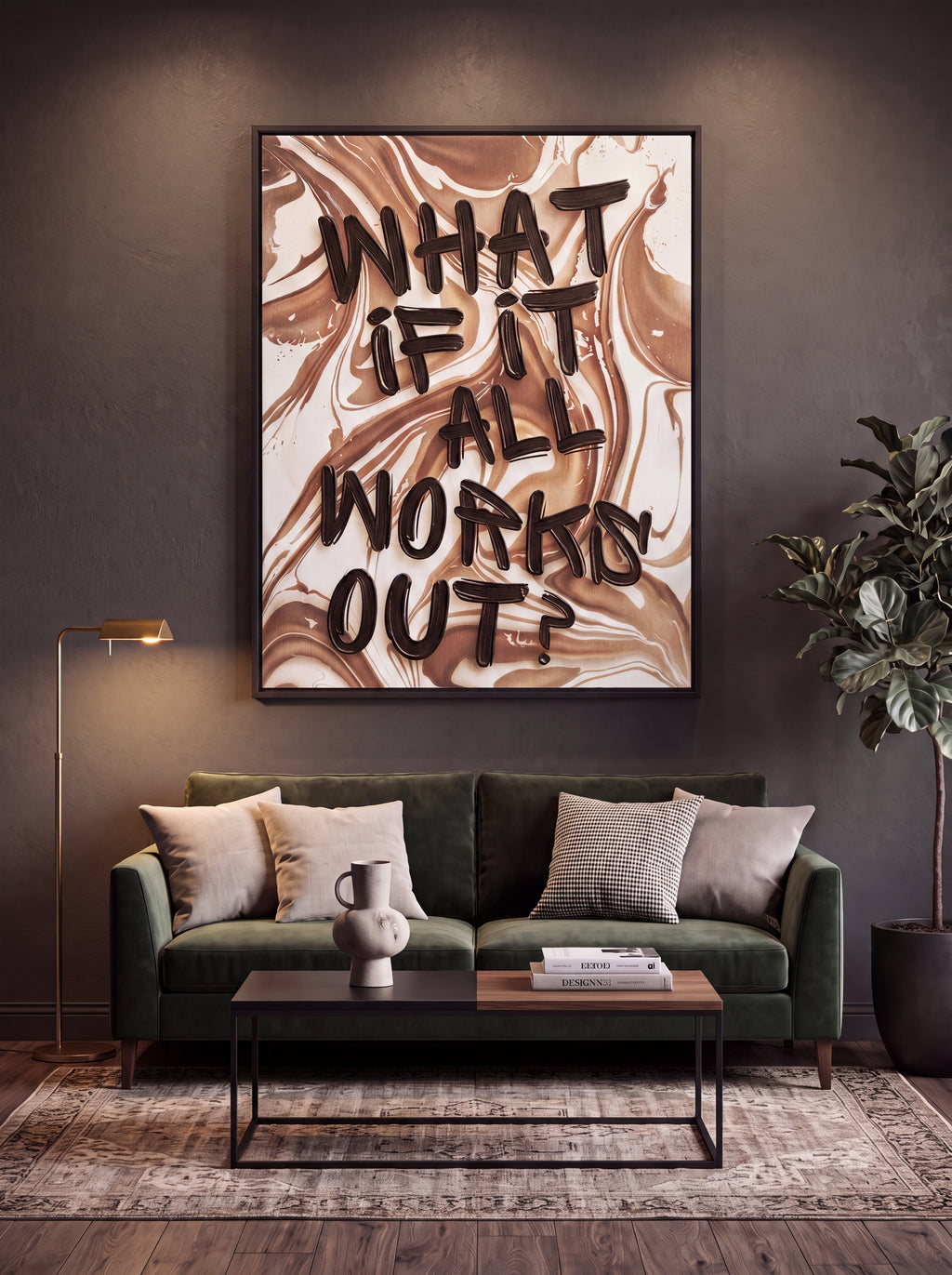 What If It All Works Out | Marble Typography Canvas Wall Art