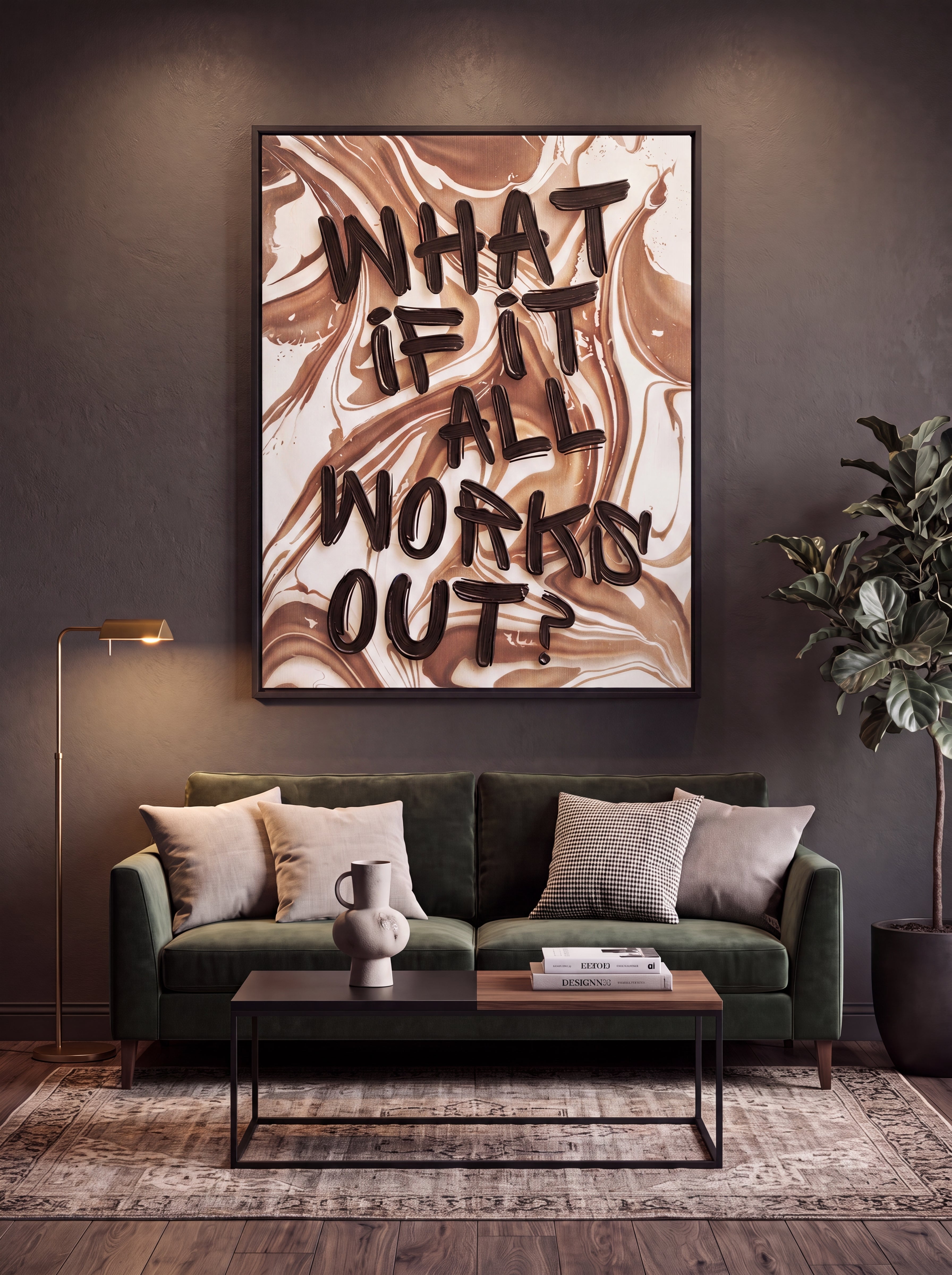 What If It All Works Out | Marble Typography Canvas Wall Art