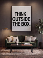 Think Outside The Box | Creative Typography Canvas Wall Art