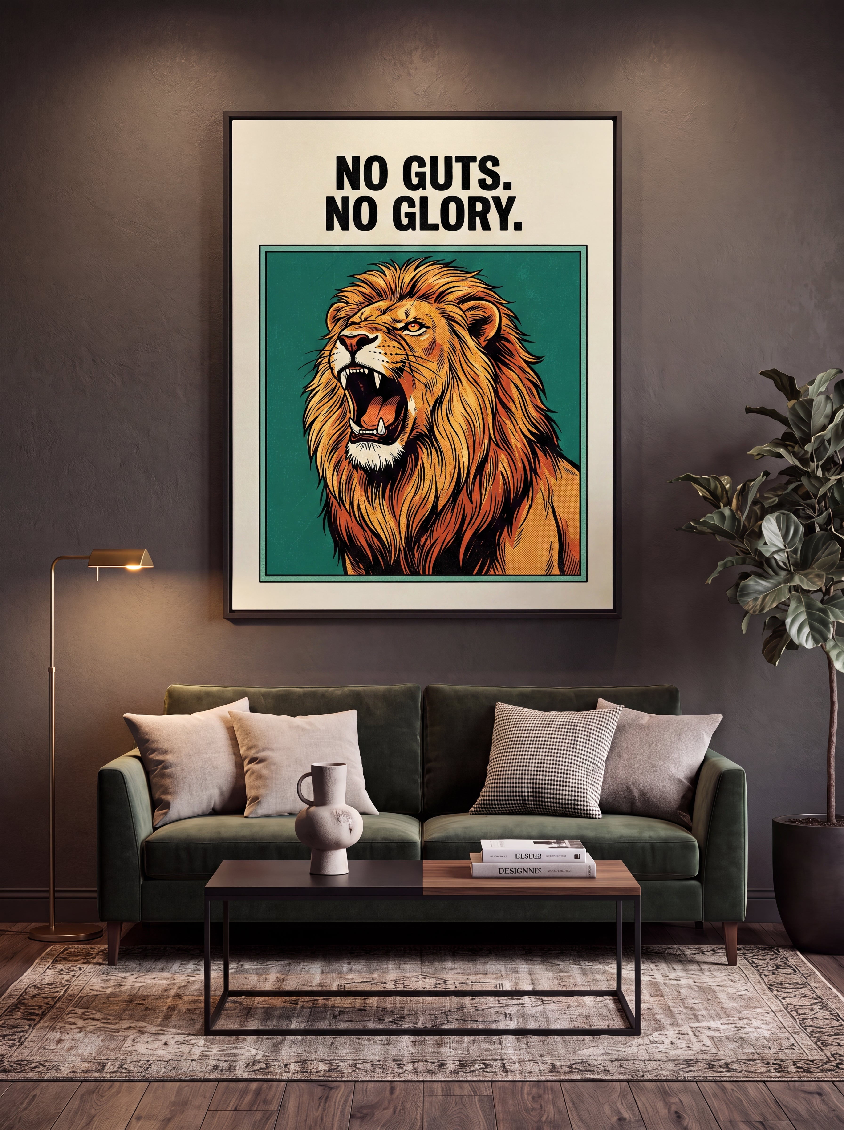 No Guts No Glory | Lion Streetwear Canvas Wall Art